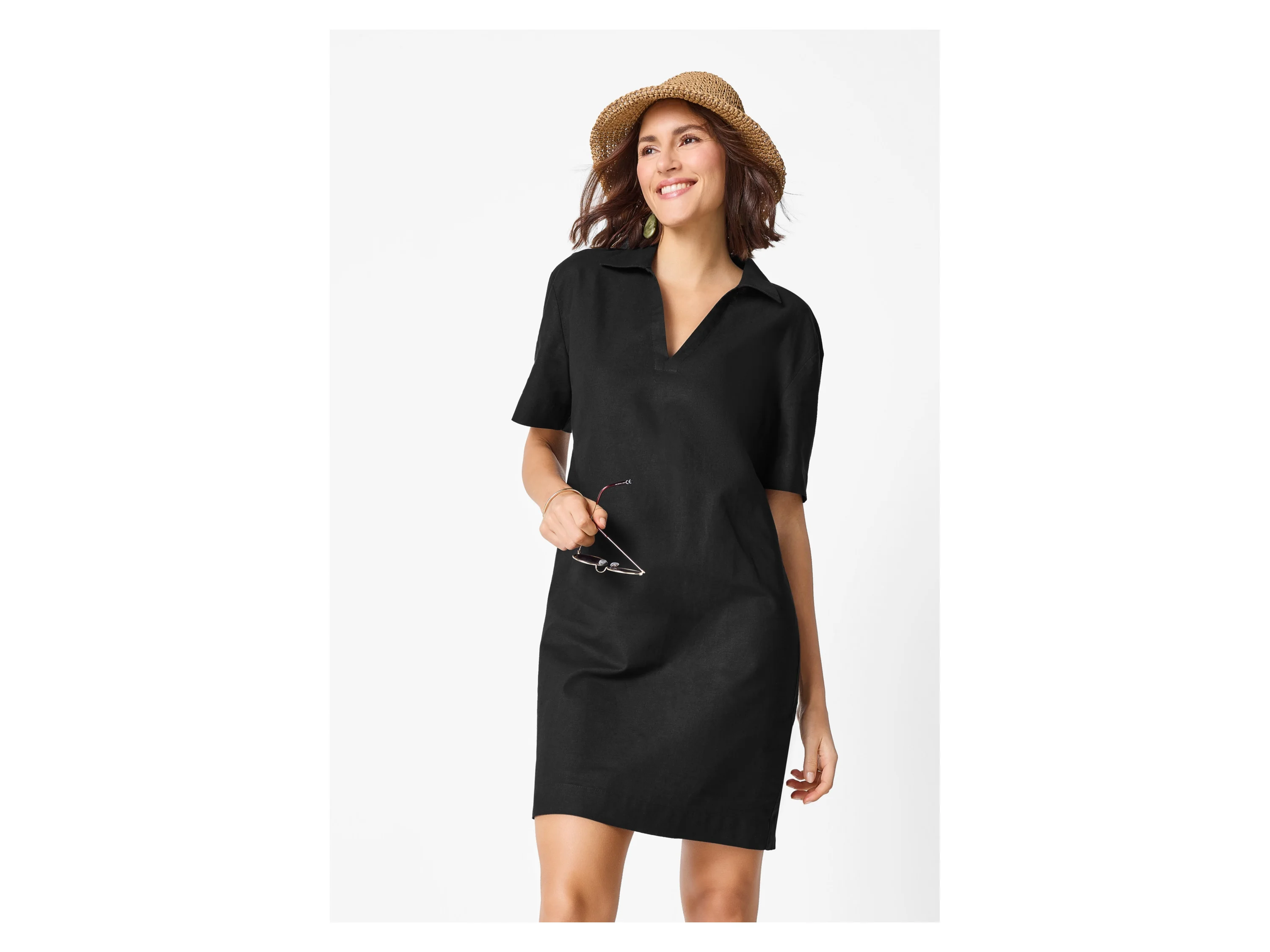 ESMARA® Damen Leinenkleid (Schwarz, S(36/38)) – Bild 2 von 3