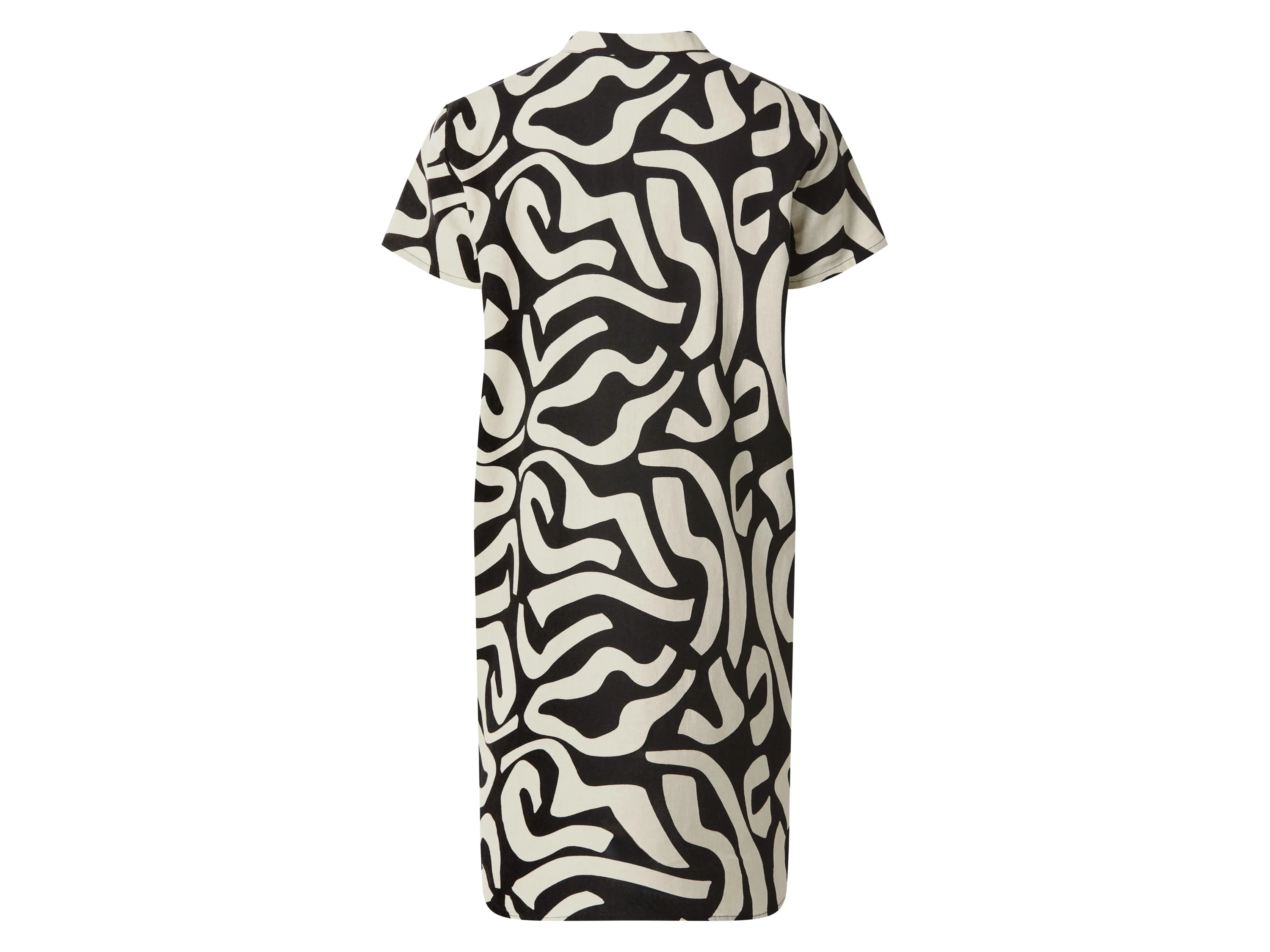 ESMARA® Damen Leinenkleid (schwarz/creme, M(40/42)) – Bild 3 von 4