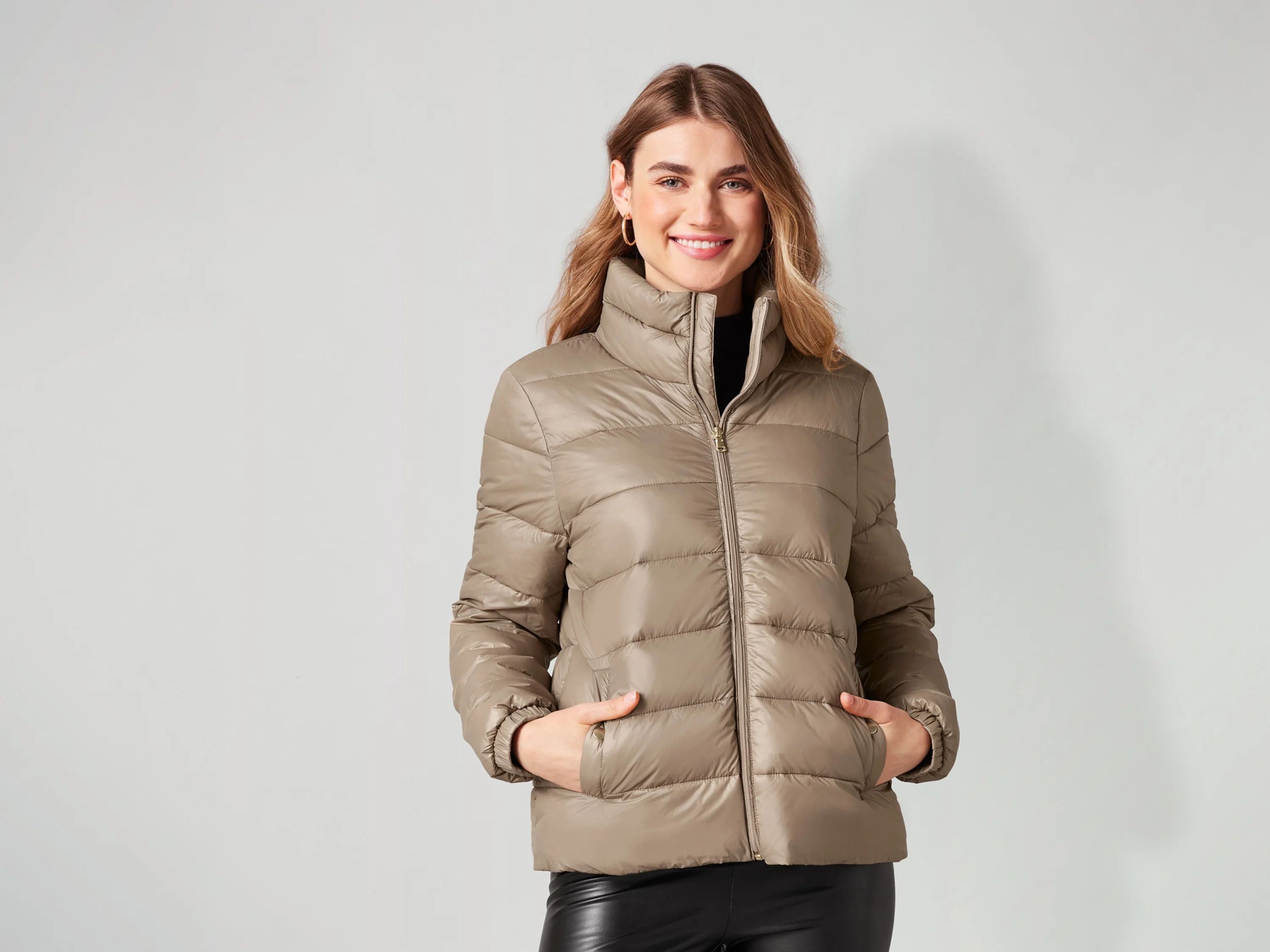 ESMARA® Damen Lightweight Jacke (Beige, XS(32/34)) – Bild 2 von 3