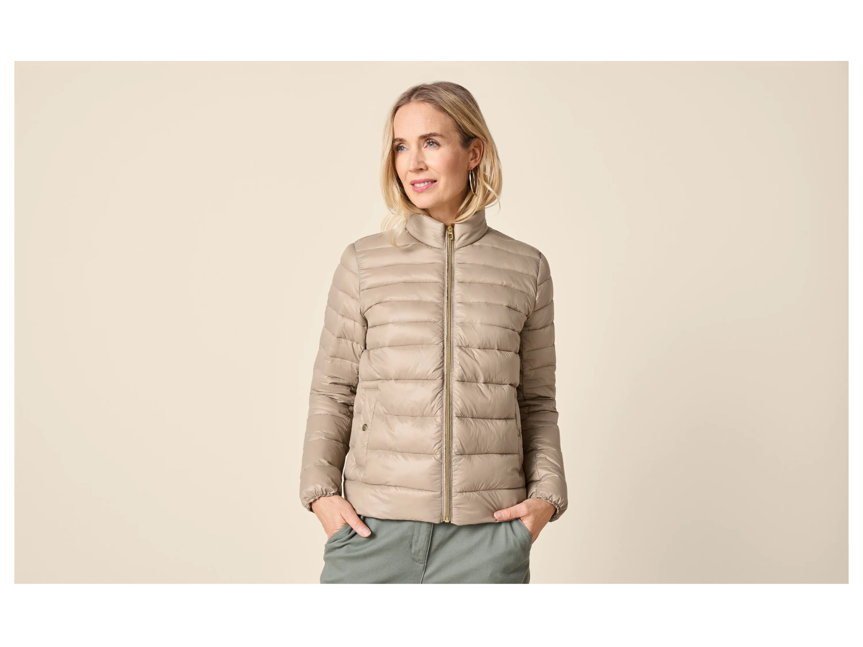 ESMARA® Damen Lightweight-Jacke (Beige, S(36/38)) – Bild 2 von 3