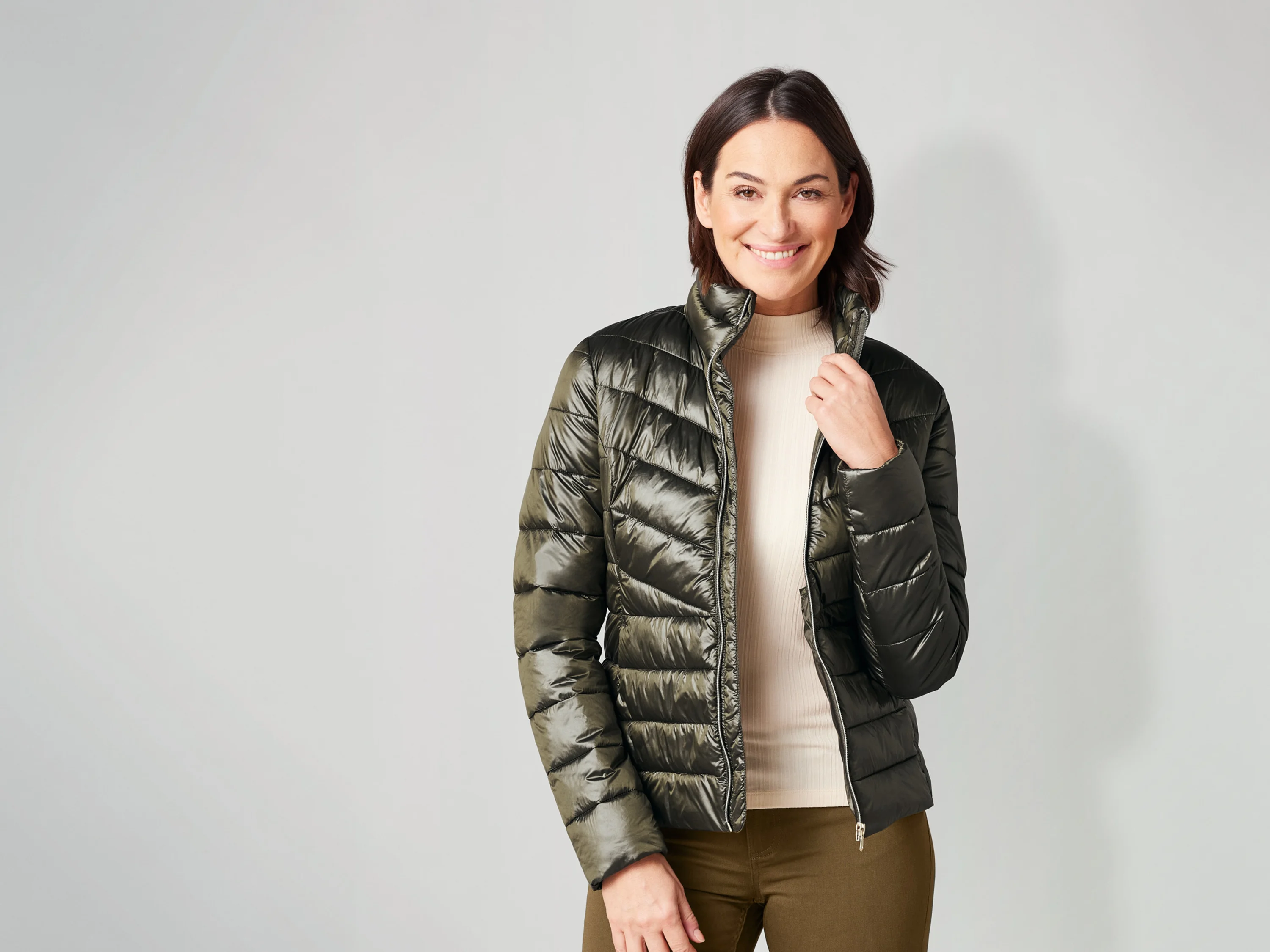 ESMARA® Damen Lightweight Jacke (Olive, S(36/38)) – Bild 2 von 4