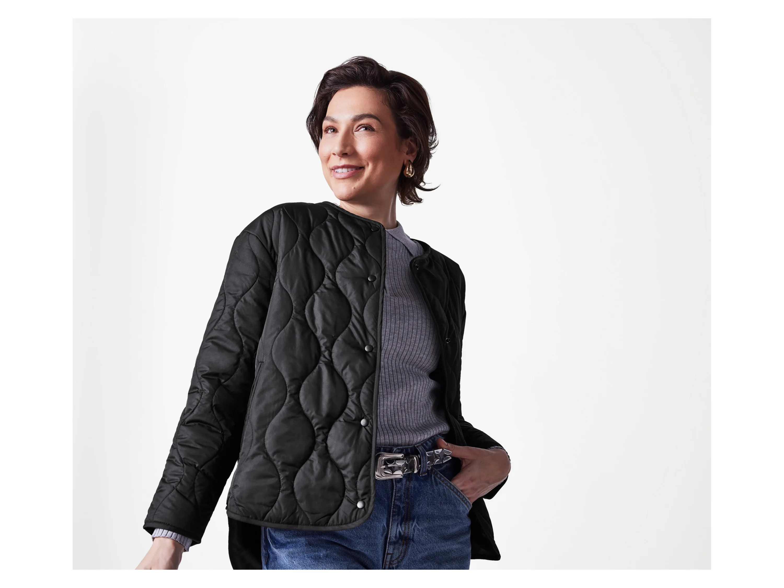 ESMARA® Damen Lightweight-Jacke (Schwarz, XS(32/34)) – Bild 2 von 4