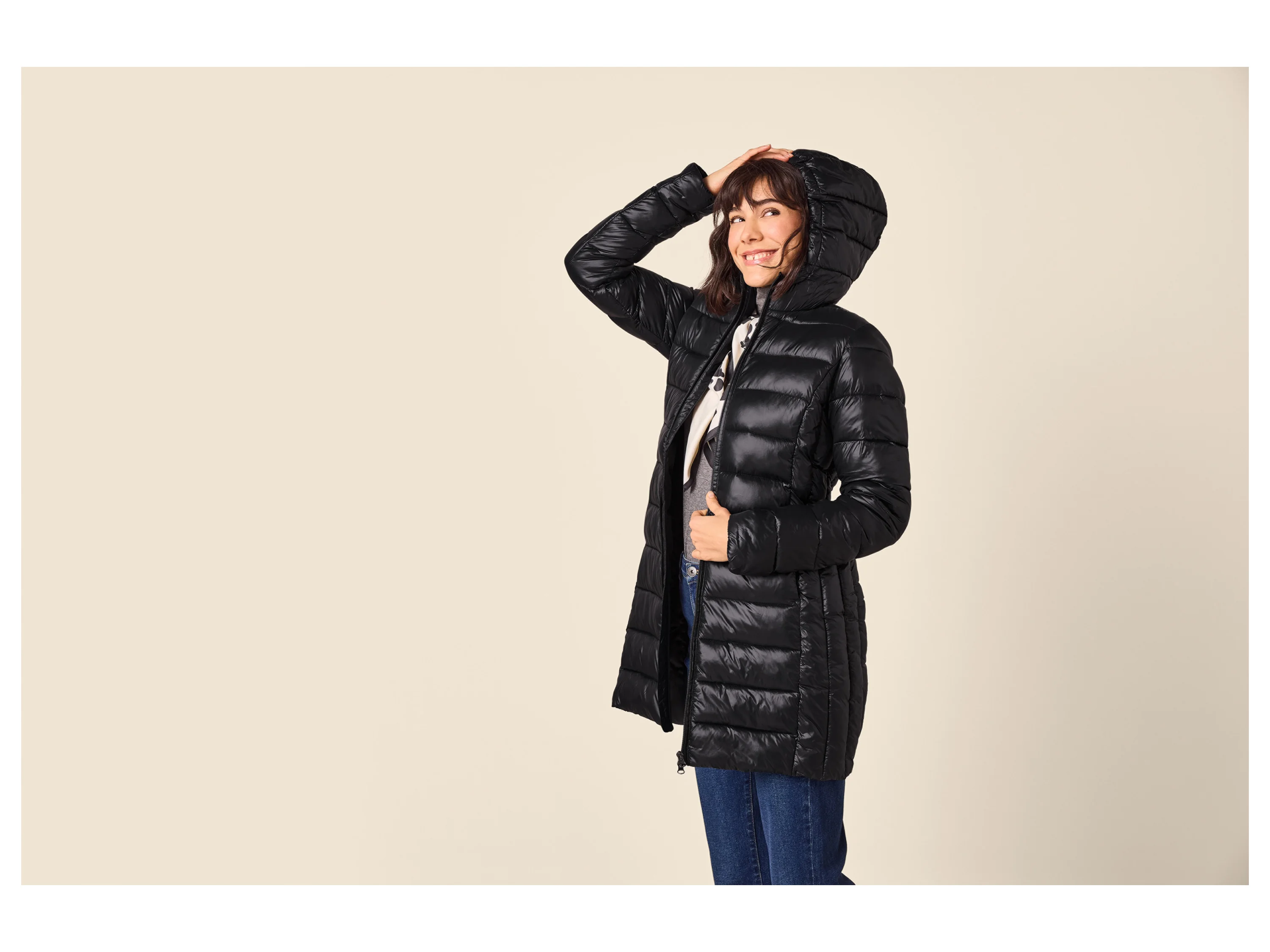 ESMARA® Damen Lightweight-Mantel (Schwarz, L(44/46)) – Bild 2 von 4