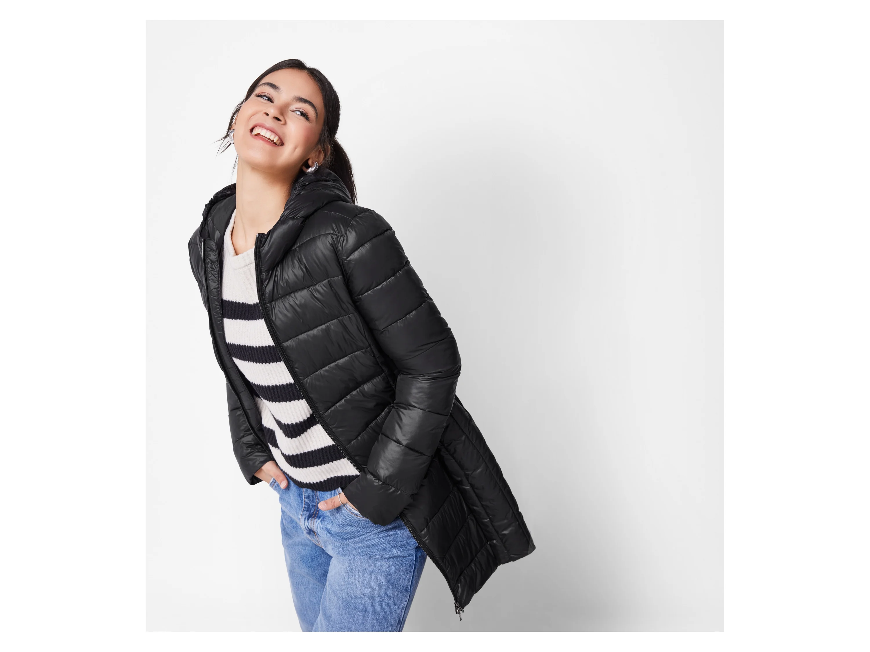 ESMARA® Damen Lightweight-Mantel (Schwarz, XS(32/34)) – Bild 2 von 4