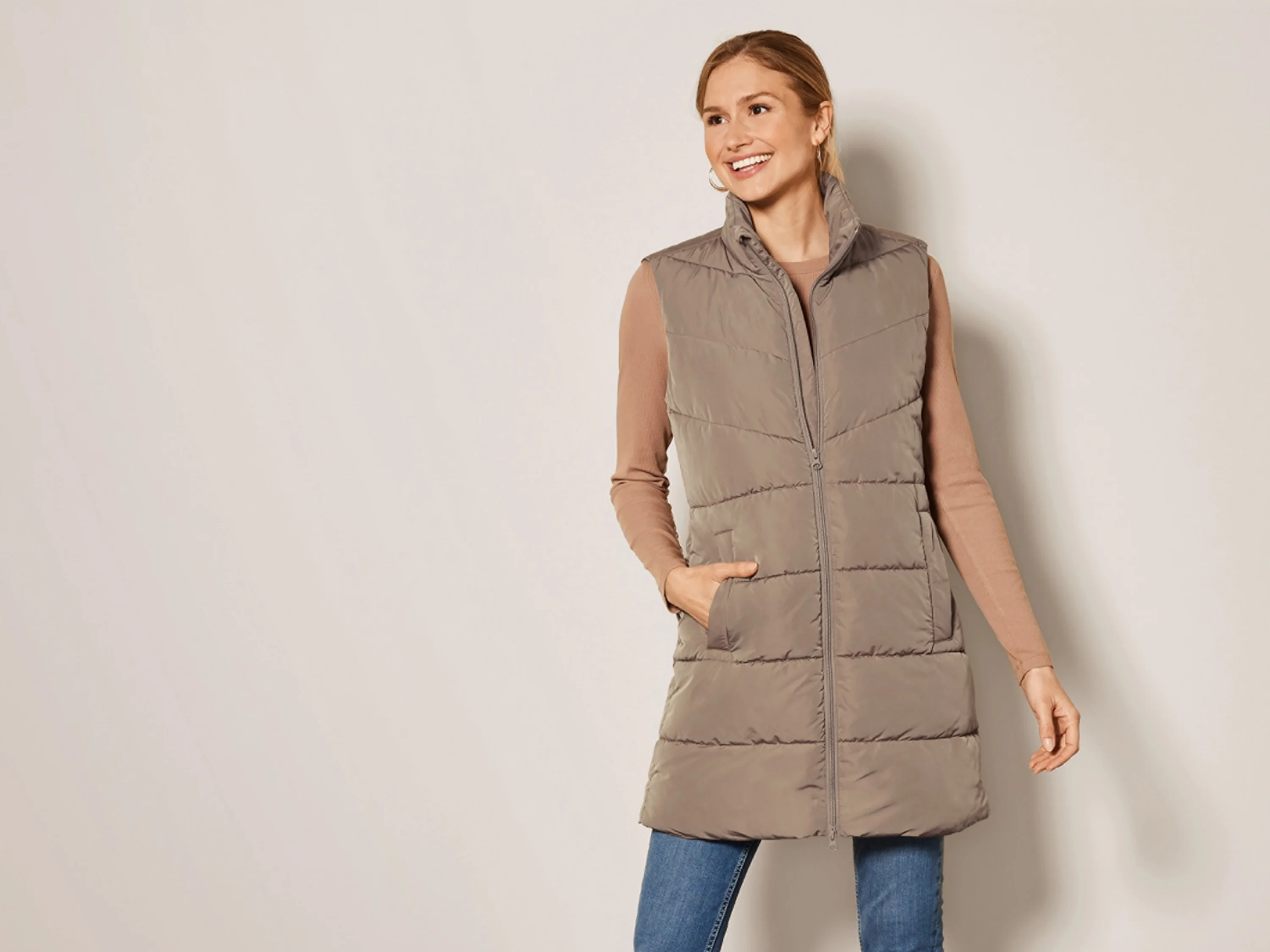 ESMARA® Damen Longweste (Braun, M (40/42)) – Bild 2 von 4