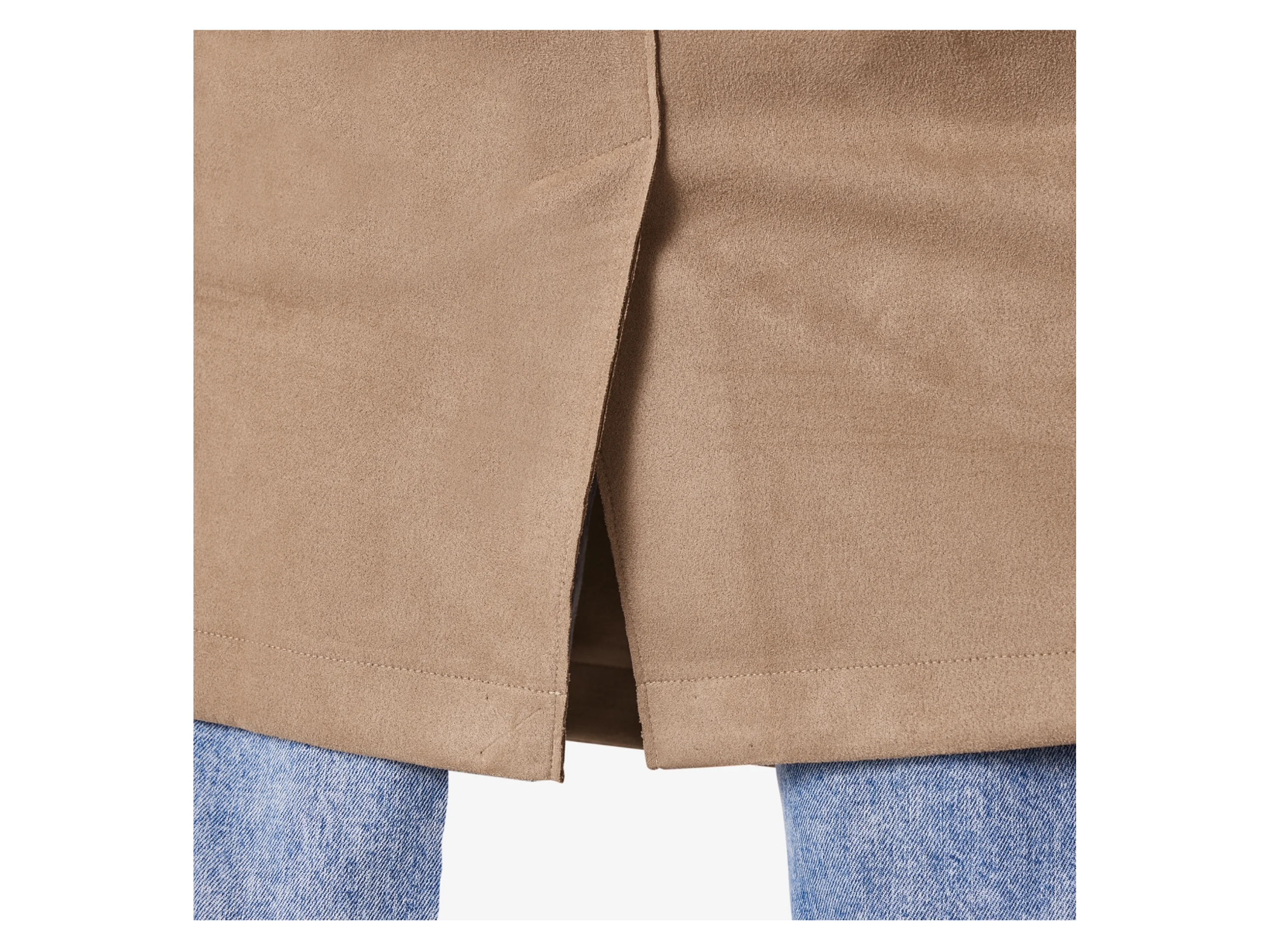 ESMARA® Damen Mantel, in eleganter Veloursoptik (Braun, 46) – Bild 4 von 4