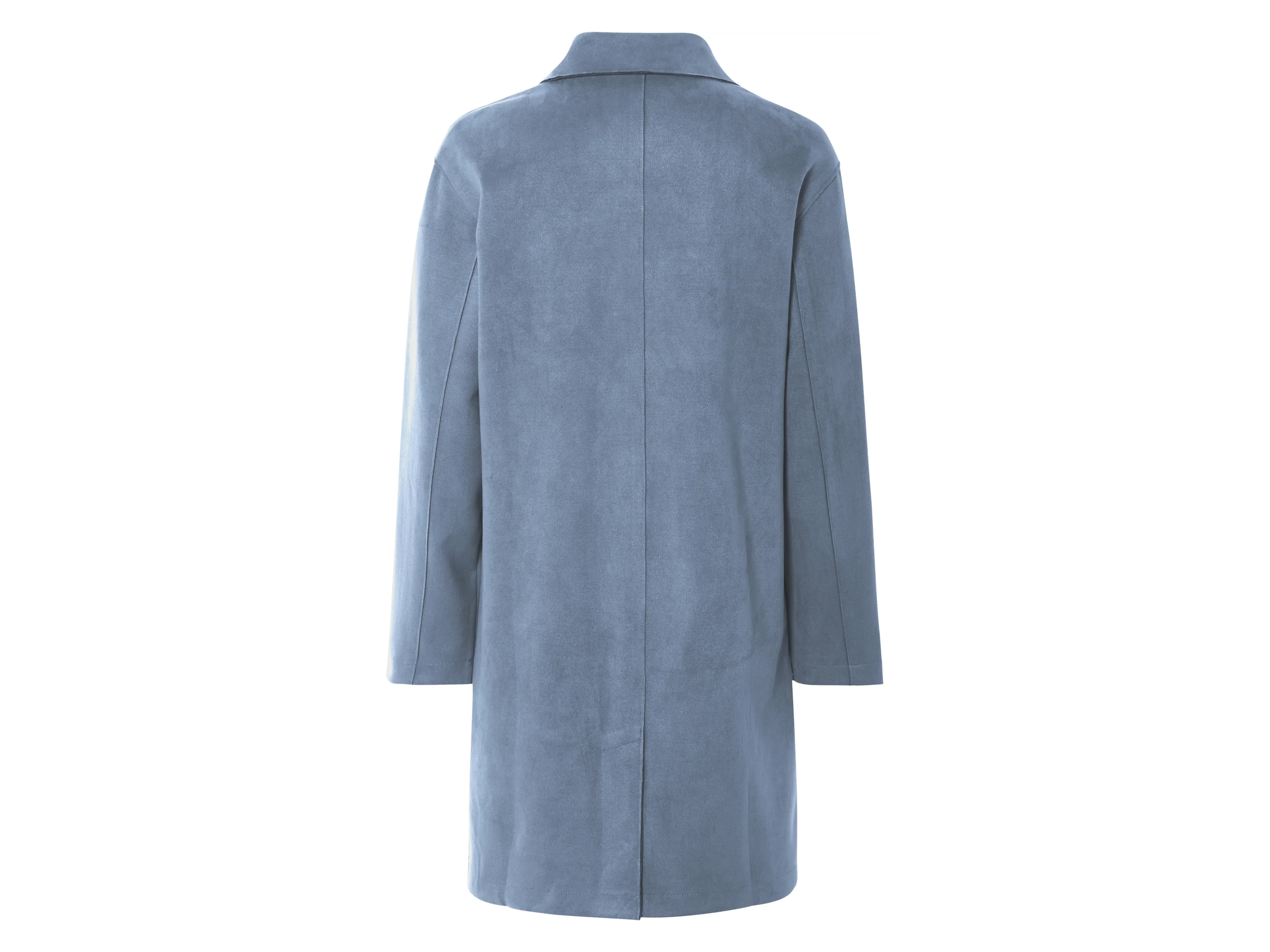 ESMARA® Damen Mantel, in eleganter Veloursoptik (Blau, 46) – Bild 3 von 4