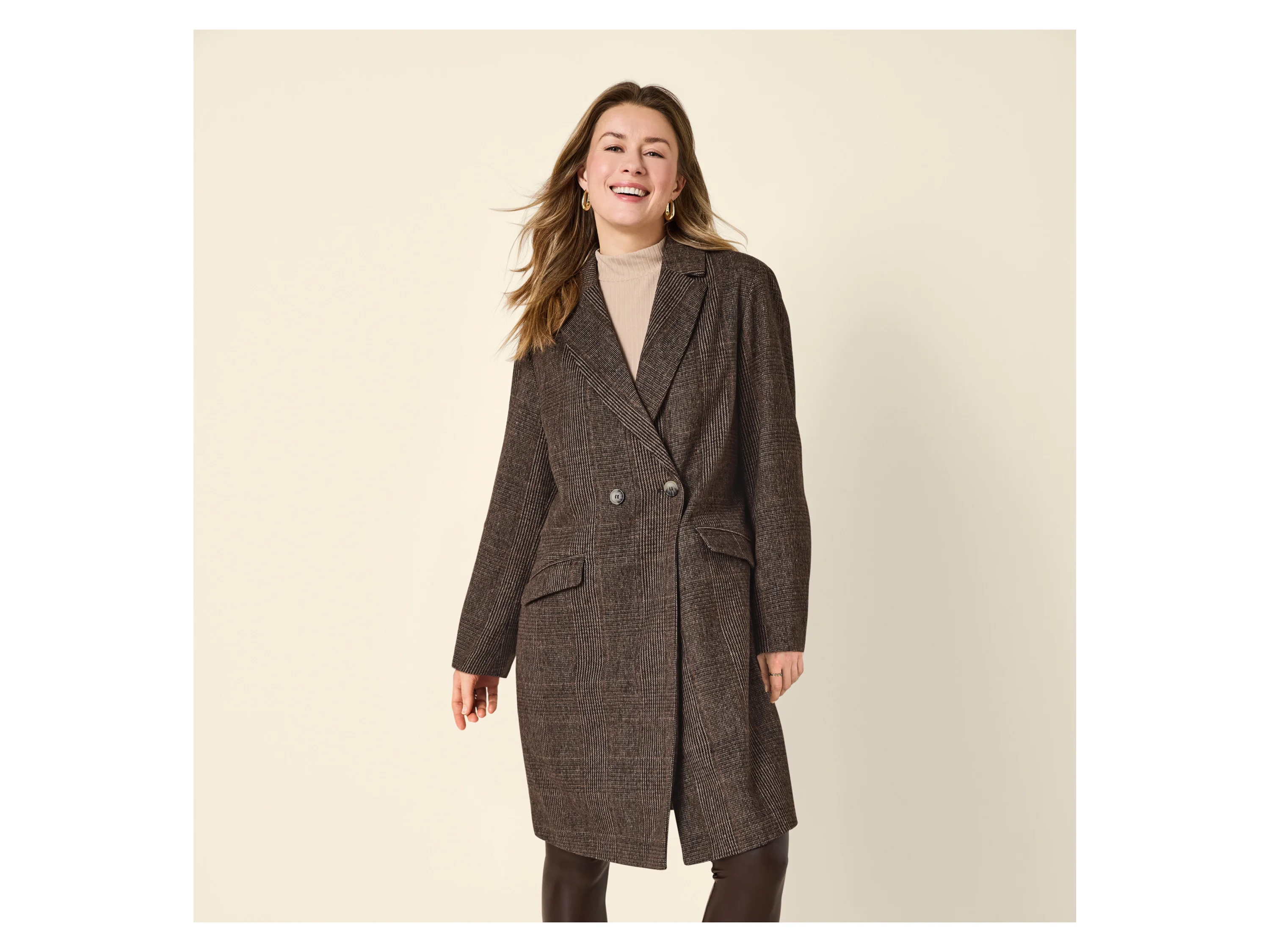 ESMARA® Damen Mantel (Karo, L(44/46)) – Bild 2 von 4
