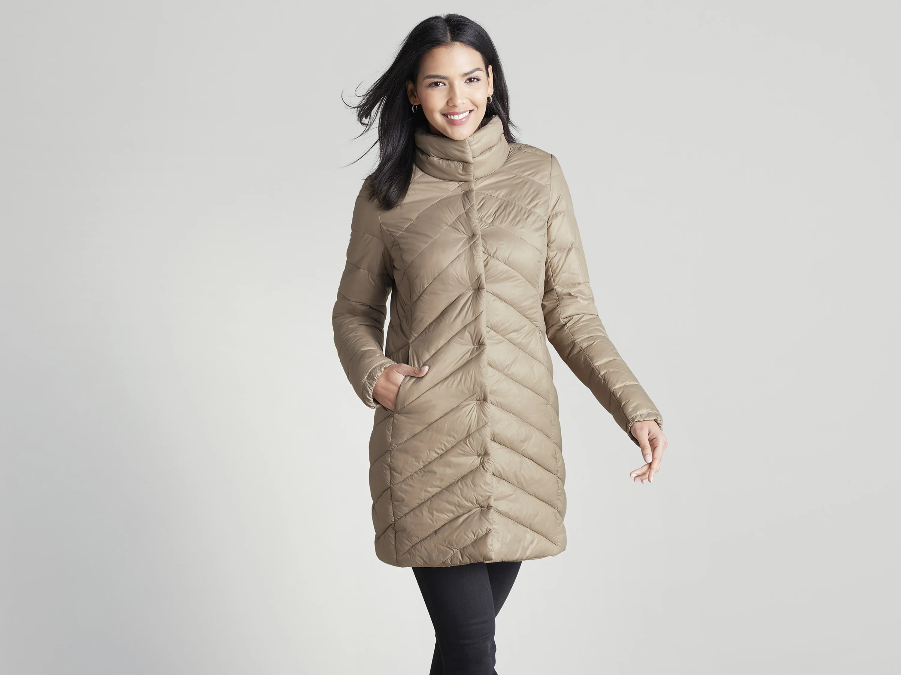 ESMARA® Damen Mantel Lightweight (Beige, XS(32/34)) – Bild 2 von 4