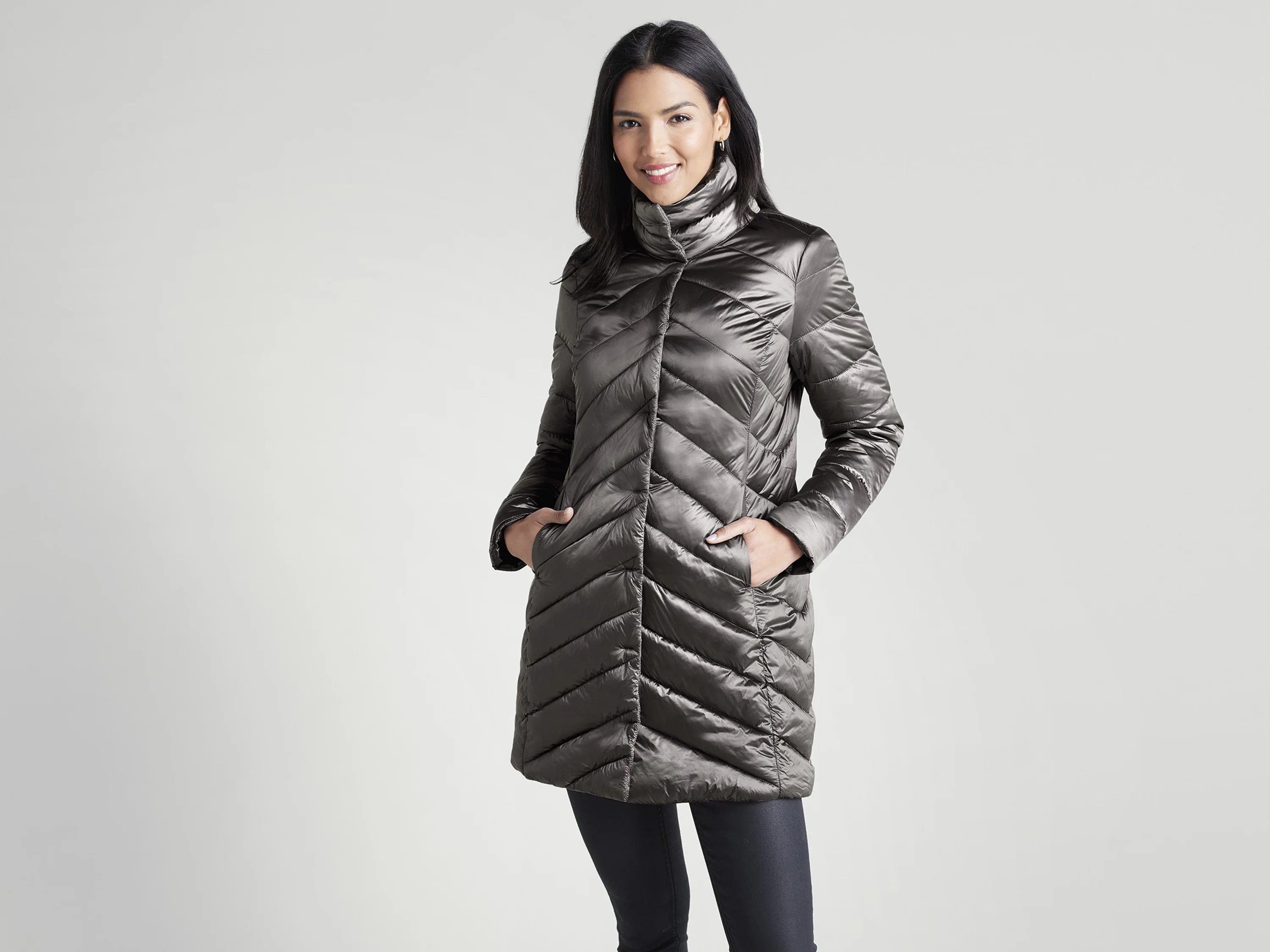 ESMARA® Damen Mantel Lightweight (grau metalic, XS(32/34)) – Bild 2 von 4