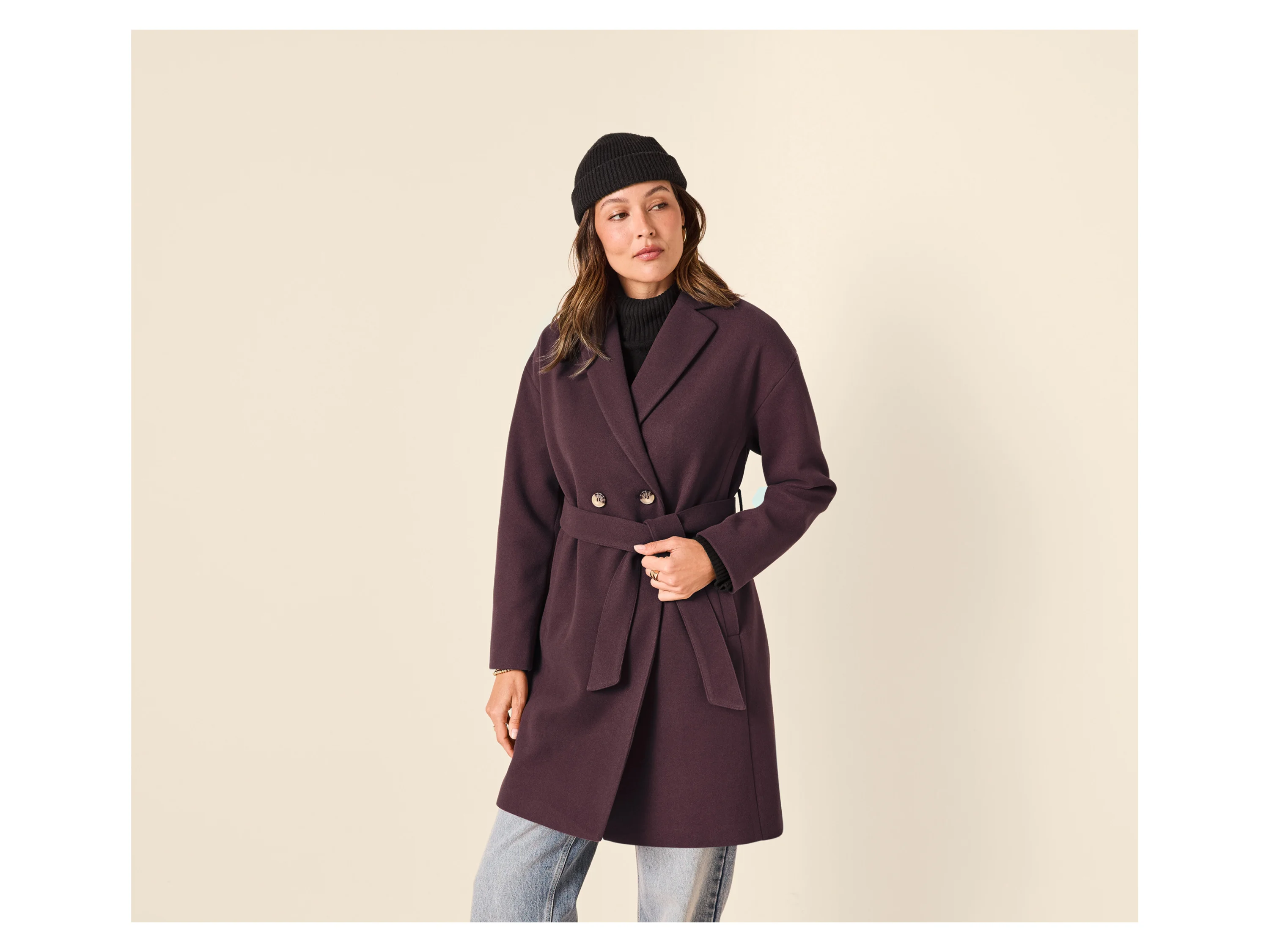 ESMARA® Damen Mantel (Lila, XS(32/34)) – Bild 2 von 4