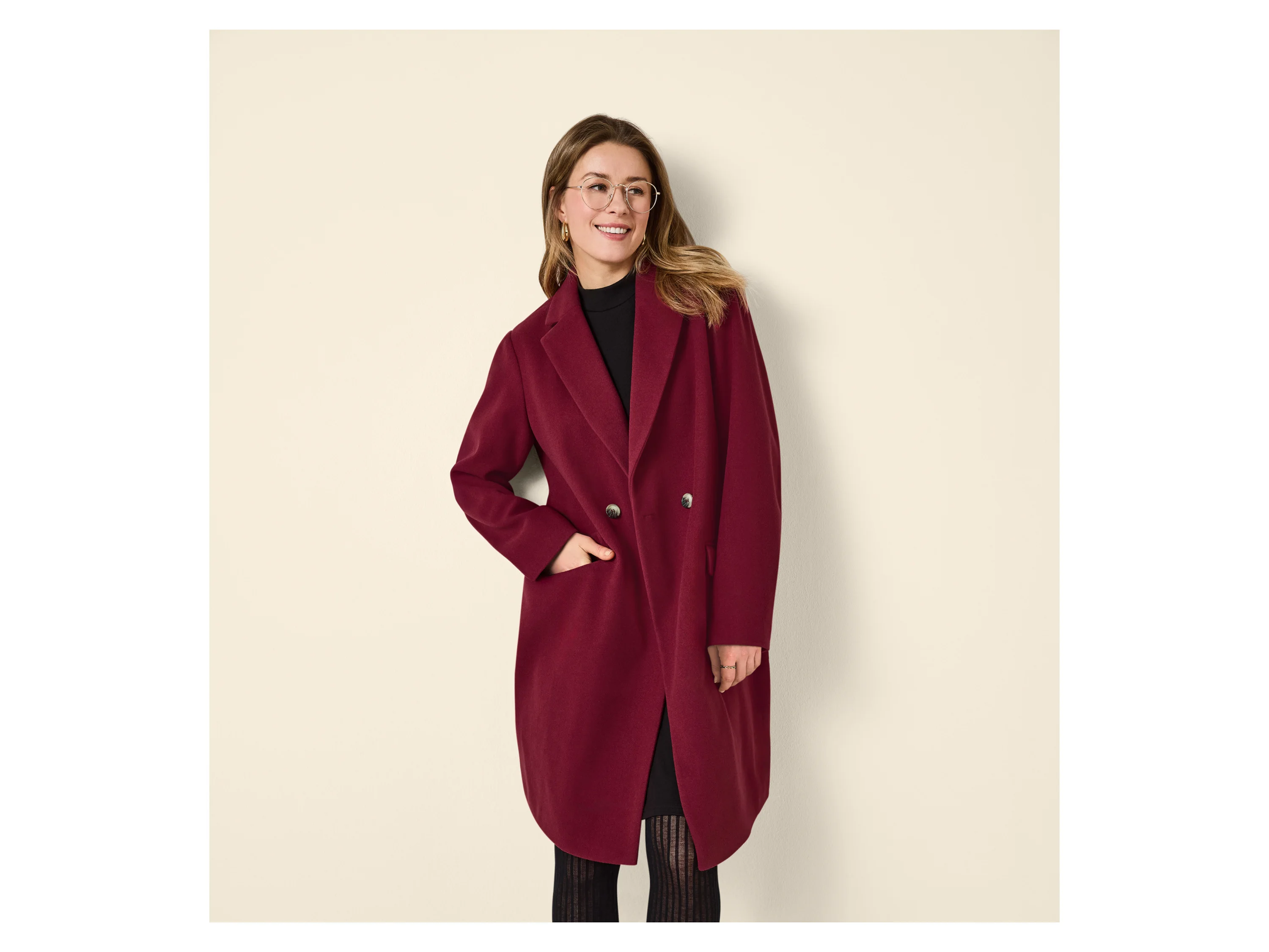 ESMARA® Damen Mantel (Rot, M(40/42)) – Bild 2 von 4
