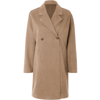 ESMARA® Damen Mantel, in eleganter Veloursoptik (Braun, 38)