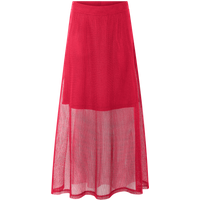 ESMARA® Damen Maxirock, mit blickdichtem Unterrock (Rot, M(40/42))