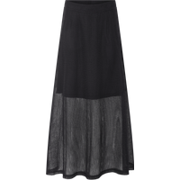 ESMARA® Damen Maxirock, mit blickdichtem Unterrock (Schwarz, S(36/38))