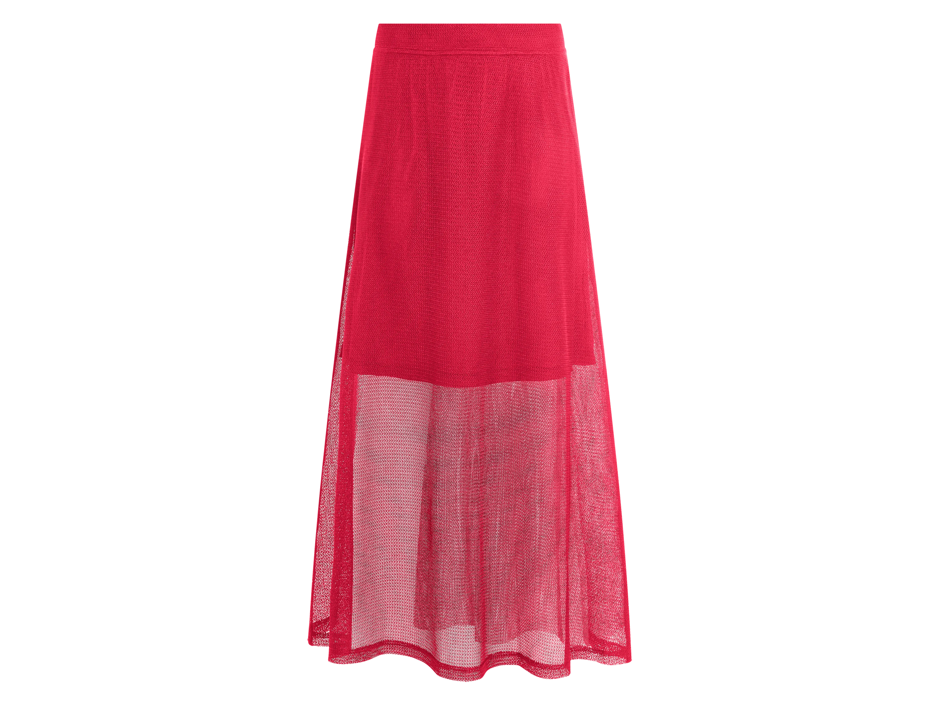 ESMARA® Damen Maxirock, mit blickdichtem Unterrock (Rot, S(36/38)) – Bild 3 von 3
