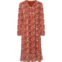 ESMARA® Damen Midi-Kleid (gemustert/orange, 38)