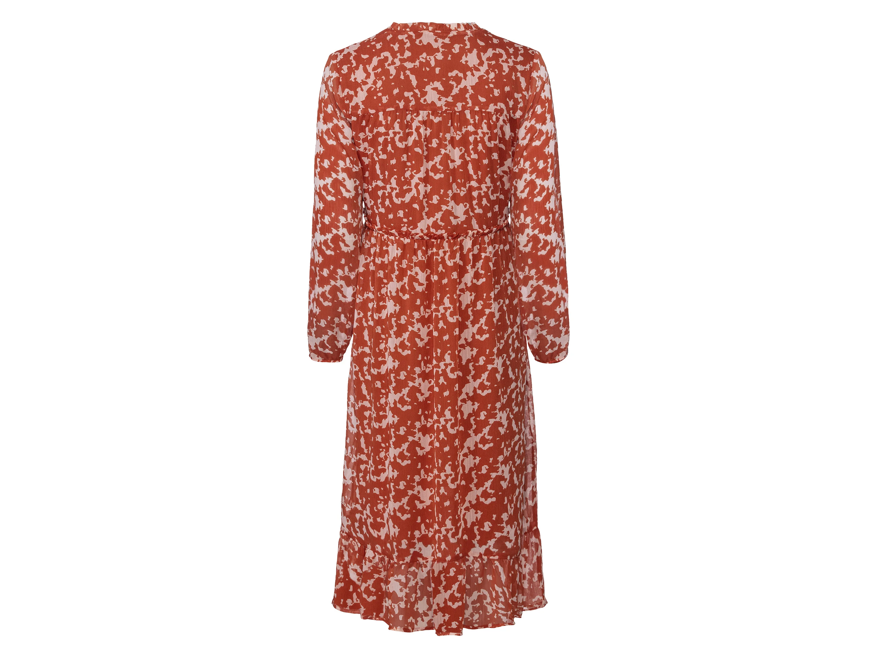 ESMARA® Damen Midi-Kleid (gemustert/orange, 38) – Bild 3 von 4