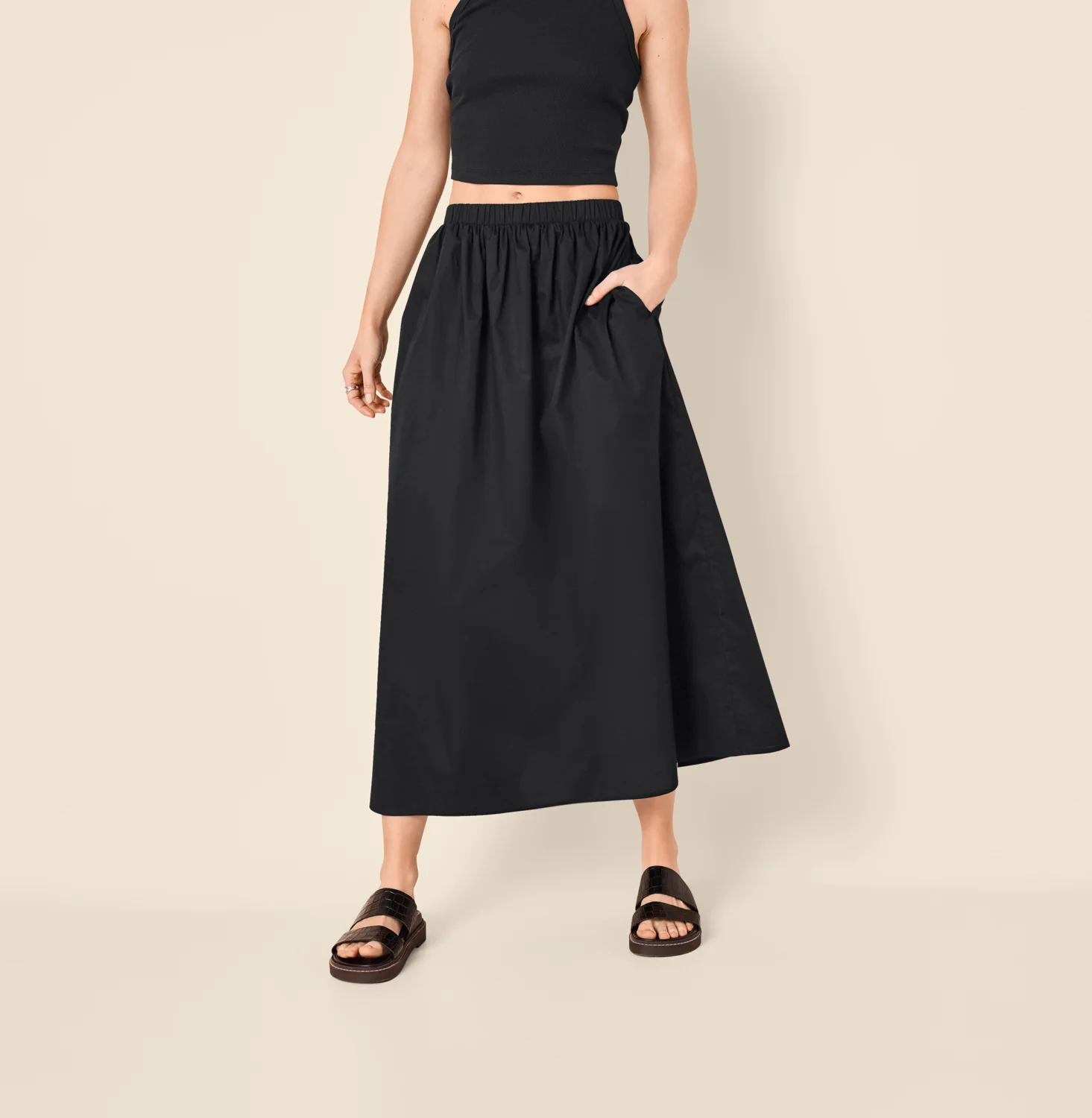 ESMARA® Damen Midi-Rock (Schwarz, M(40/42)) – Bild 2 von 3