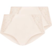 ESMARA® Damen Miederslips mit Spitze, 2 Stück (Creme, M(40/42))