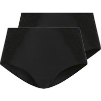ESMARA® Damen Miederslips mit Spitze, 2 Stück (Schwarz, M(40/42))