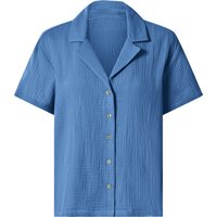 ESMARA® Damen Musselin-Bluse (Blau, M(40/42))