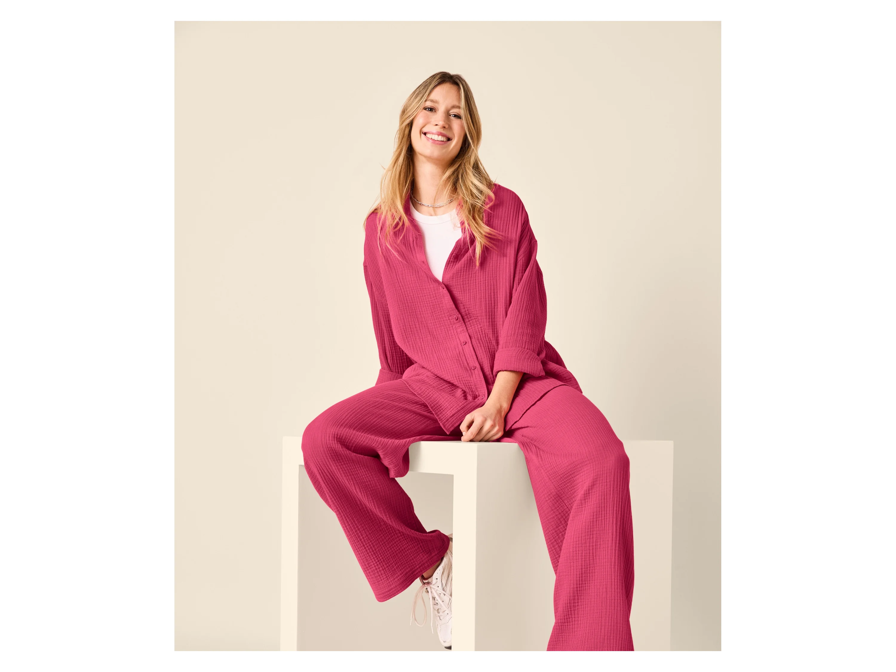 ESMARA® Damen Musselin-Bluse (Pink, L(44/46)) – Bild 2 von 4