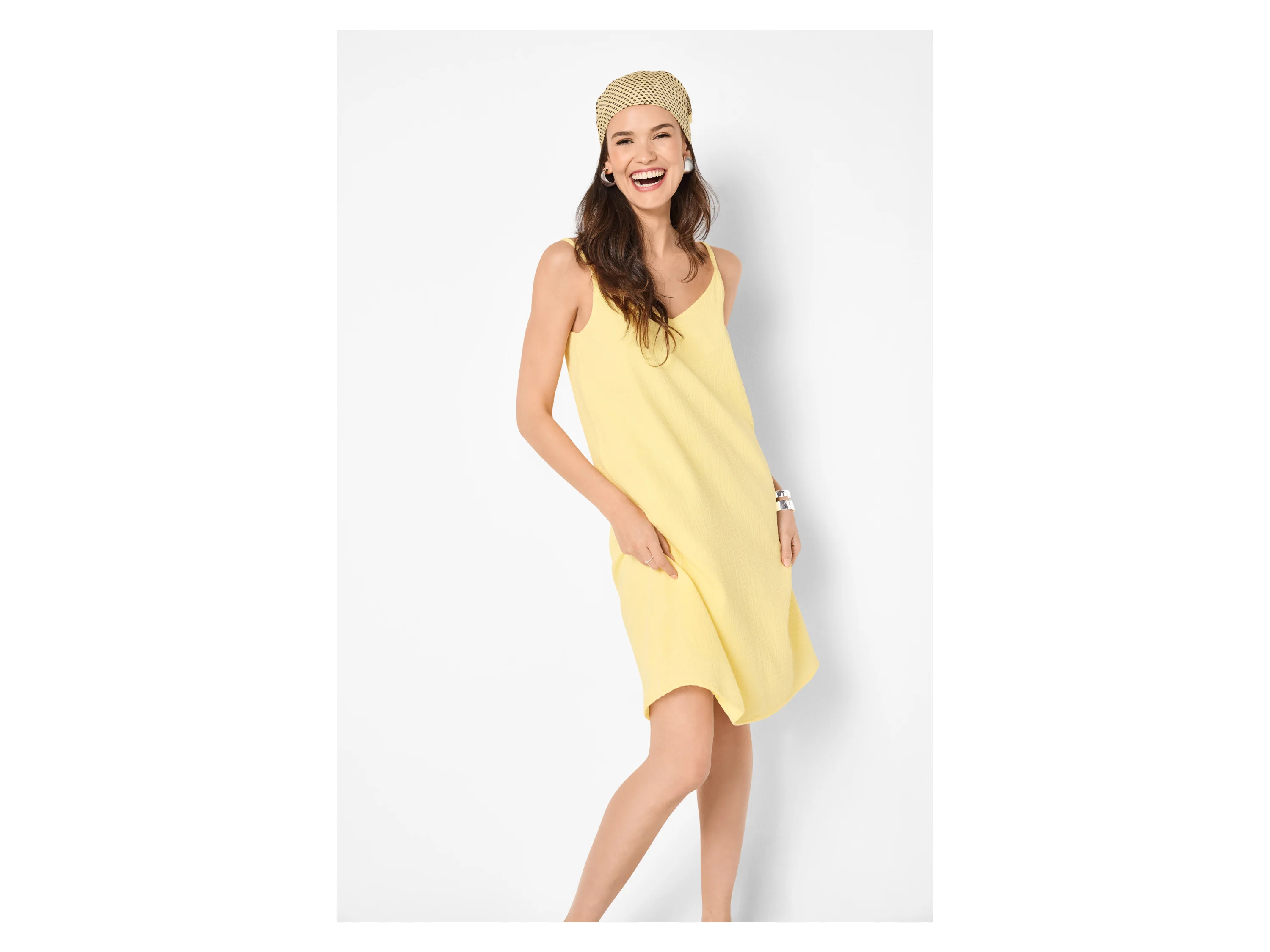 ESMARA® Damen Musselinkleid (Gelb, L(44/46)) – Bild 2 von 4