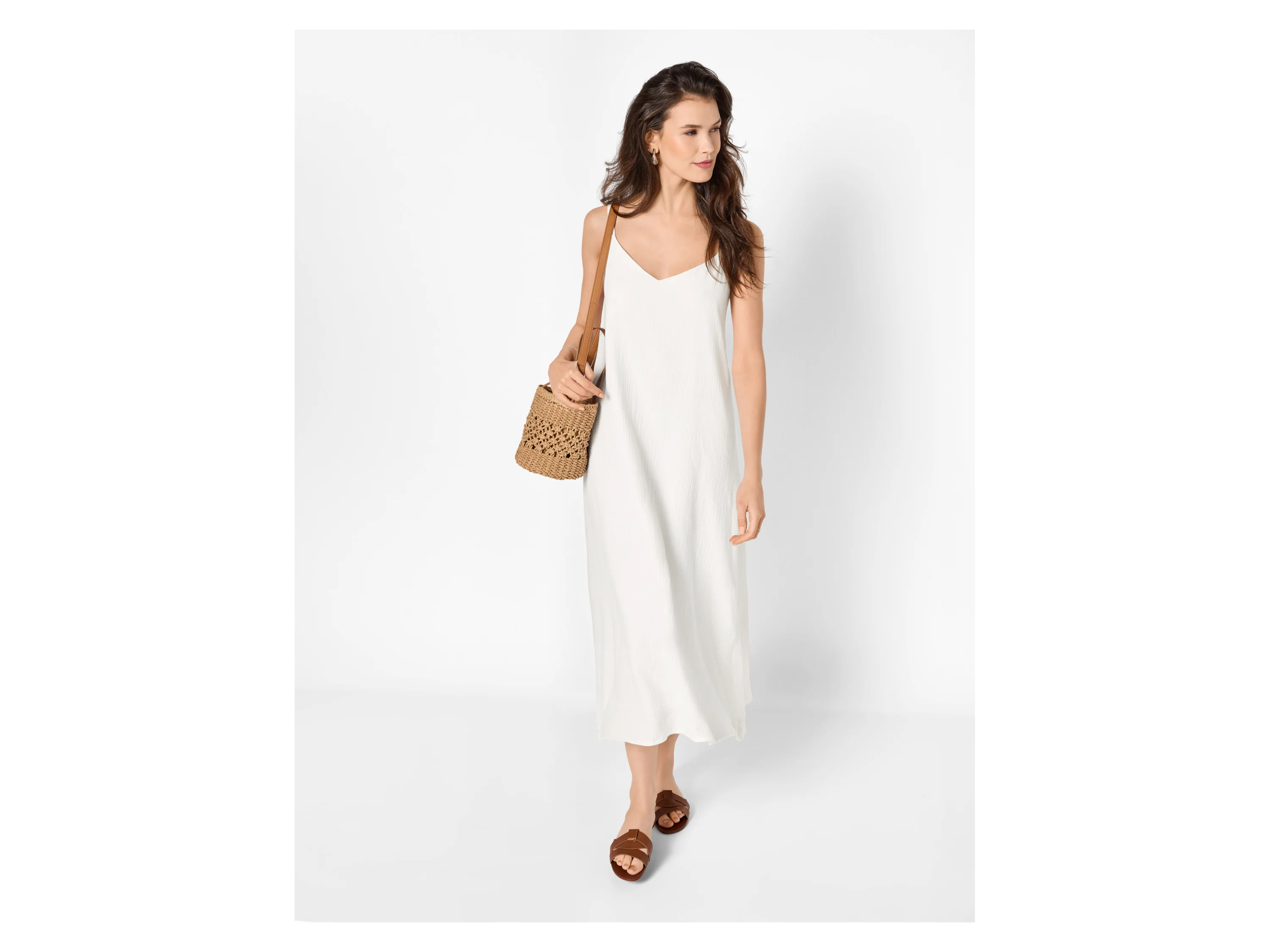 ESMARA® Damen Musselinkleid (Weiß, M(40/42)) – Bild 2 von 4