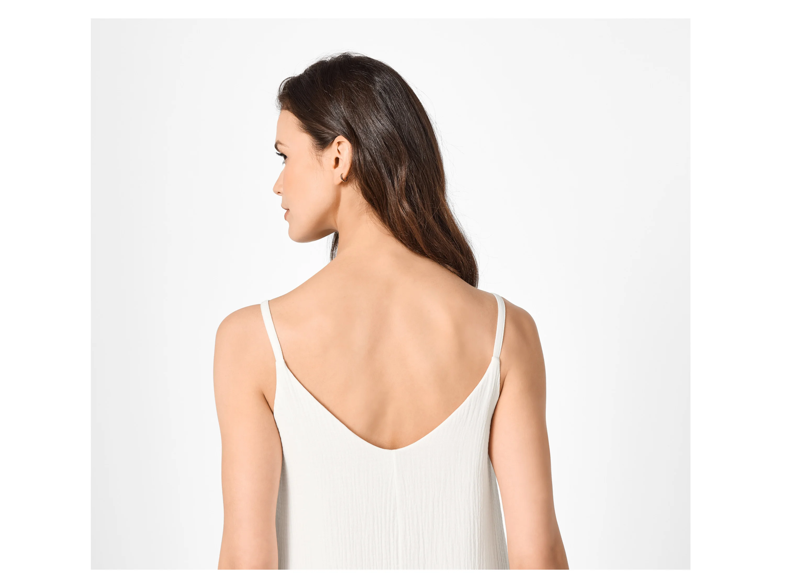 ESMARA® Damen Musselinkleid (Weiß, L(44/46)) – Bild 4 von 4