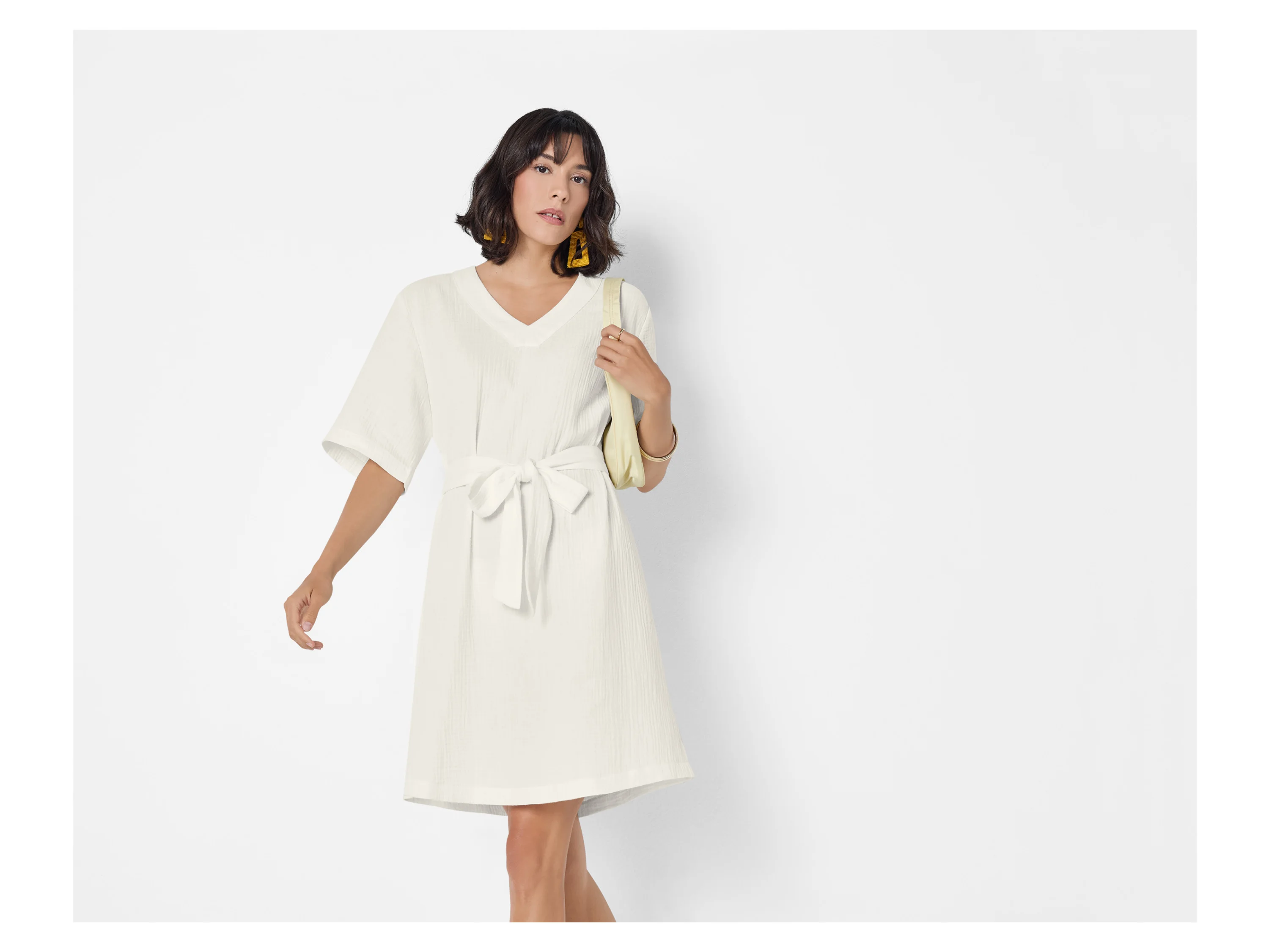 ESMARA® Damen Musselinkleid (Weiß, M(40/42)) – Bild 2 von 4