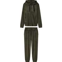 ESMARA® Damen Nicki-Hausanzug, 2-teilig (Khaki, XS(32/34))