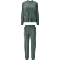 ESMARA® Damen Nicki-Pyjama, lang/lang (Grün, L(44/46))