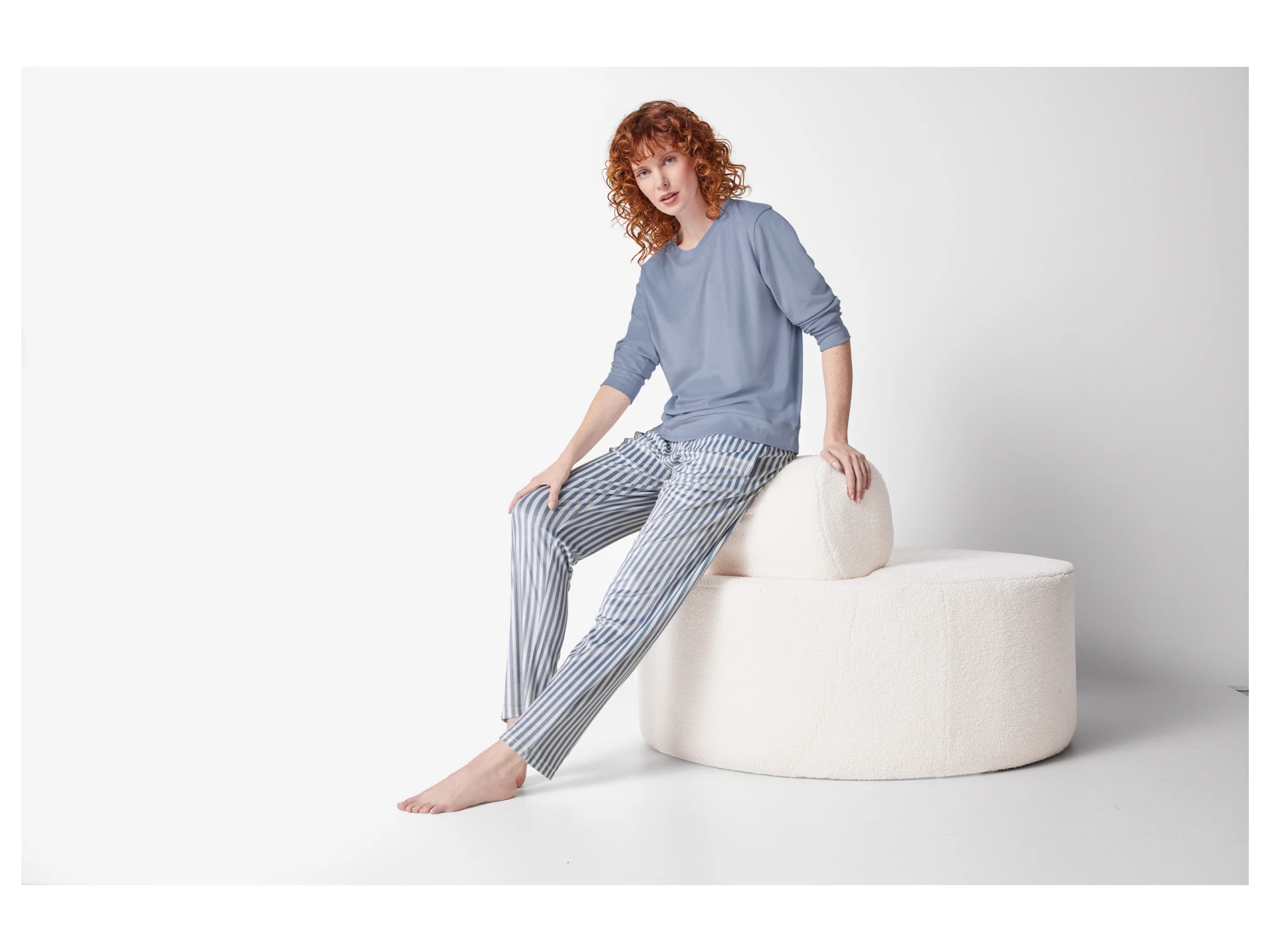 ESMARA® Damen Nicki-Pyjama (Blau, XS(32/34)) – Bild 2 von 4