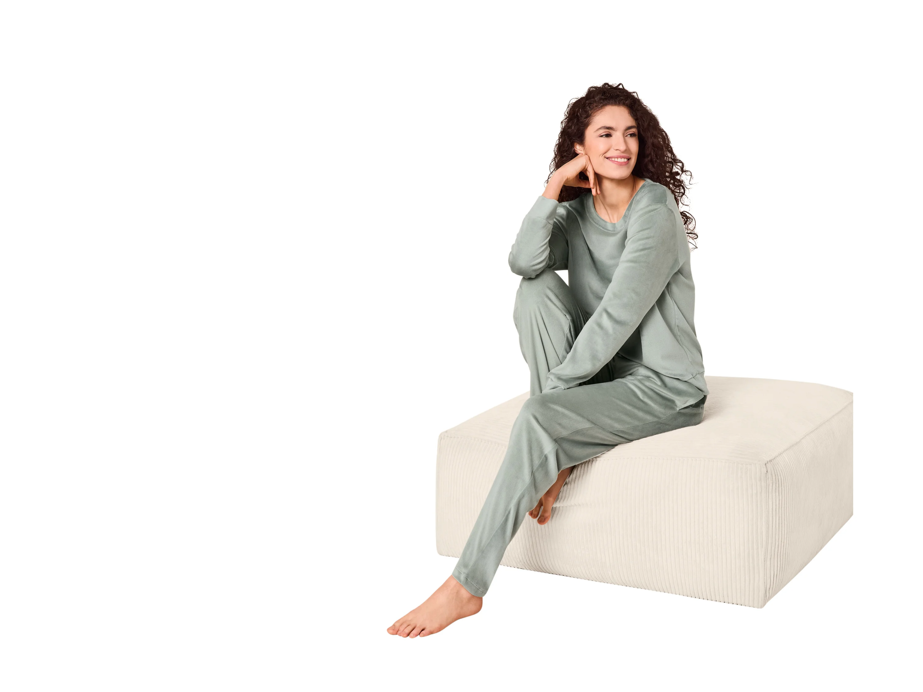 ESMARA® Damen Nicki-Pyjama (Grün, XS(32/34)) – Bild 2 von 4