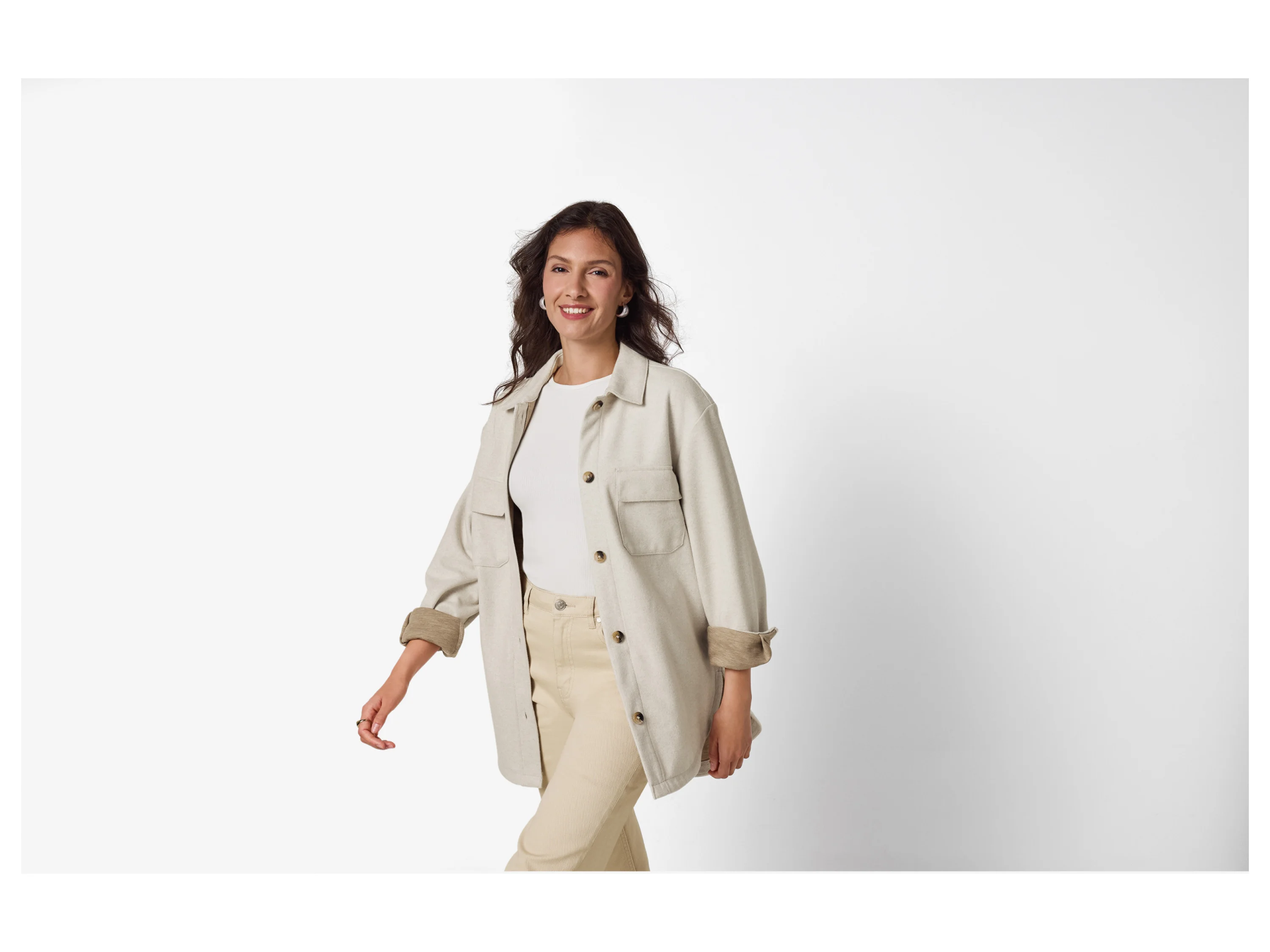 ESMARA® Damen Overshirt (Beige, S(36/38)) – Bild 2 von 4