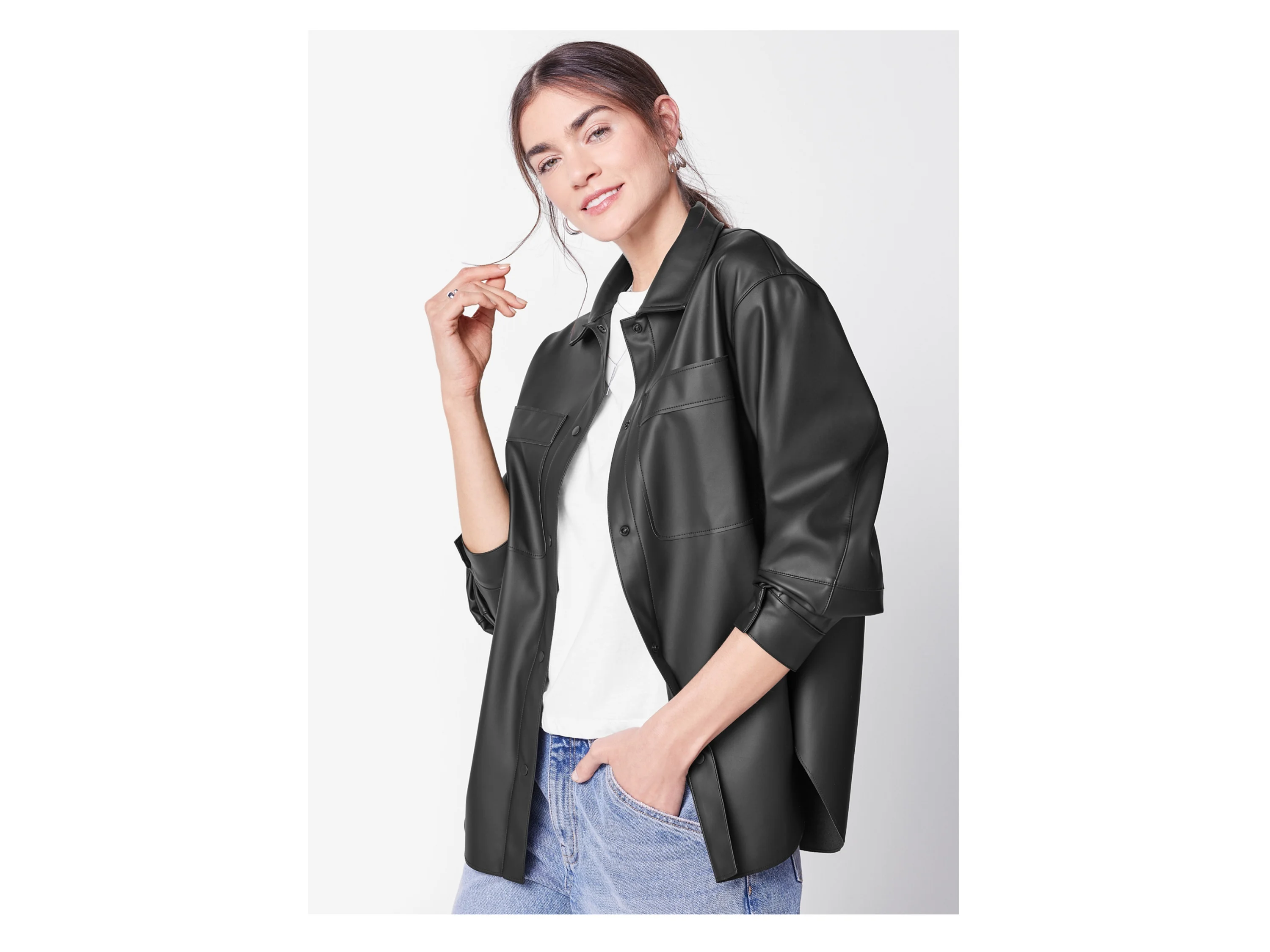 ESMARA® Damen Overshirt (Schwarz, L(44/46)) – Bild 2 von 4