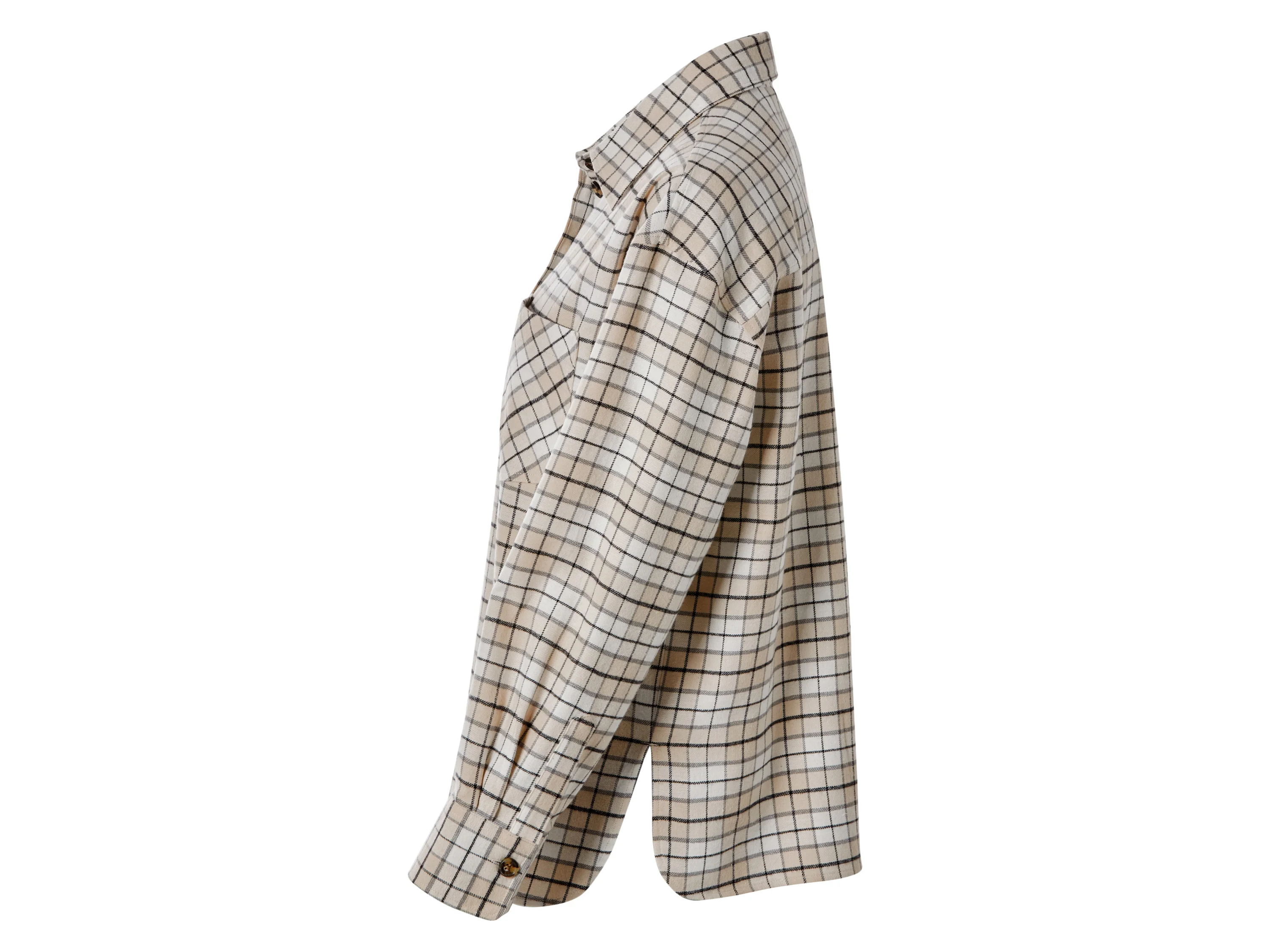 ESMARA® Damen Oversize-Flanellbluse (Beige, L (44/46)) – Bild 4 von 4