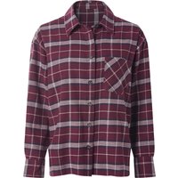 ESMARA® Damen Oversize-Flanellbluse (Bordeaux, M (40/42))