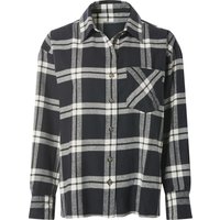 ESMARA® Damen Oversize-Flanellbluse (Schwarz, XS (32/34))