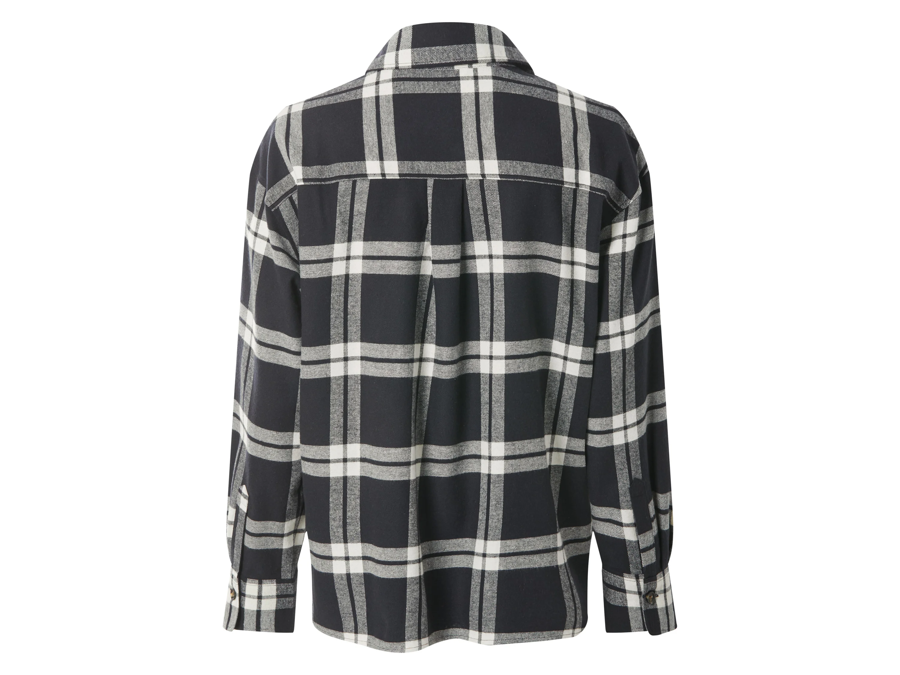ESMARA® Damen Oversize-Flanellbluse (Schwarz, XS (32/34)) – Bild 3 von 4