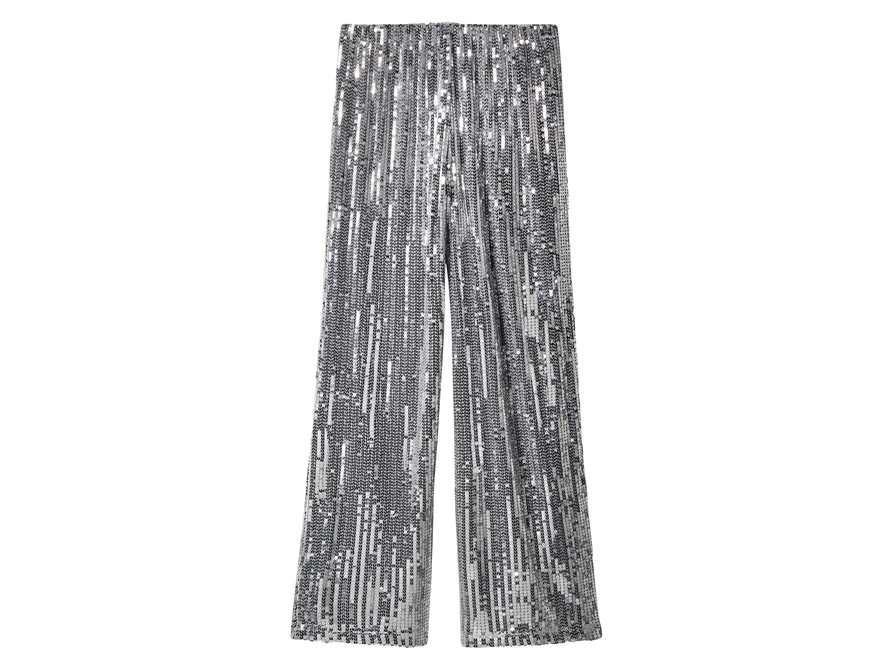 ESMARA® Damen Pailletten-Hose (Silber, XS(32/34)) – Bild 3 von 3