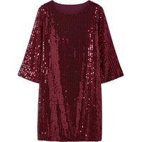 ESMARA® Damen Pailletten-Kleid (Rot, XS (32/34))