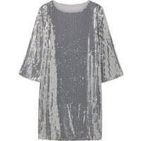 ESMARA® Damen Pailletten-Kleid (Silber, S (36/38))