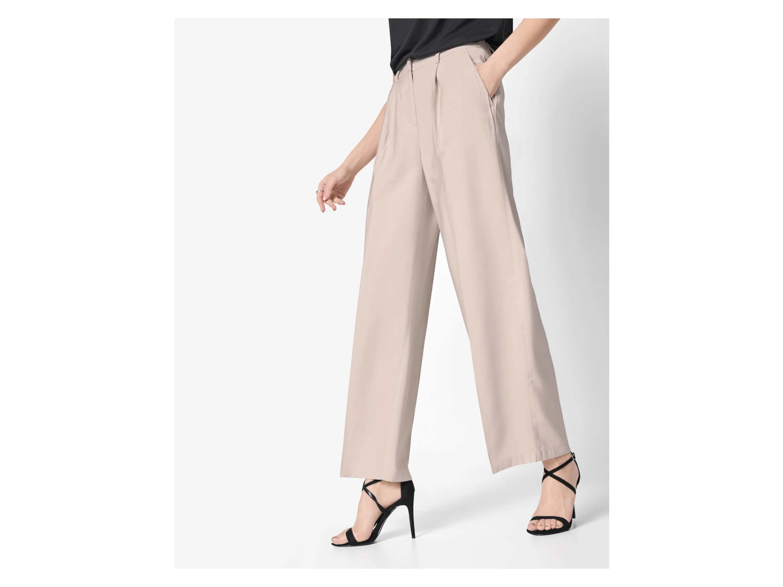 ESMARA® Damen Palazzohose (Beige, 34) – Bild 2 von 4