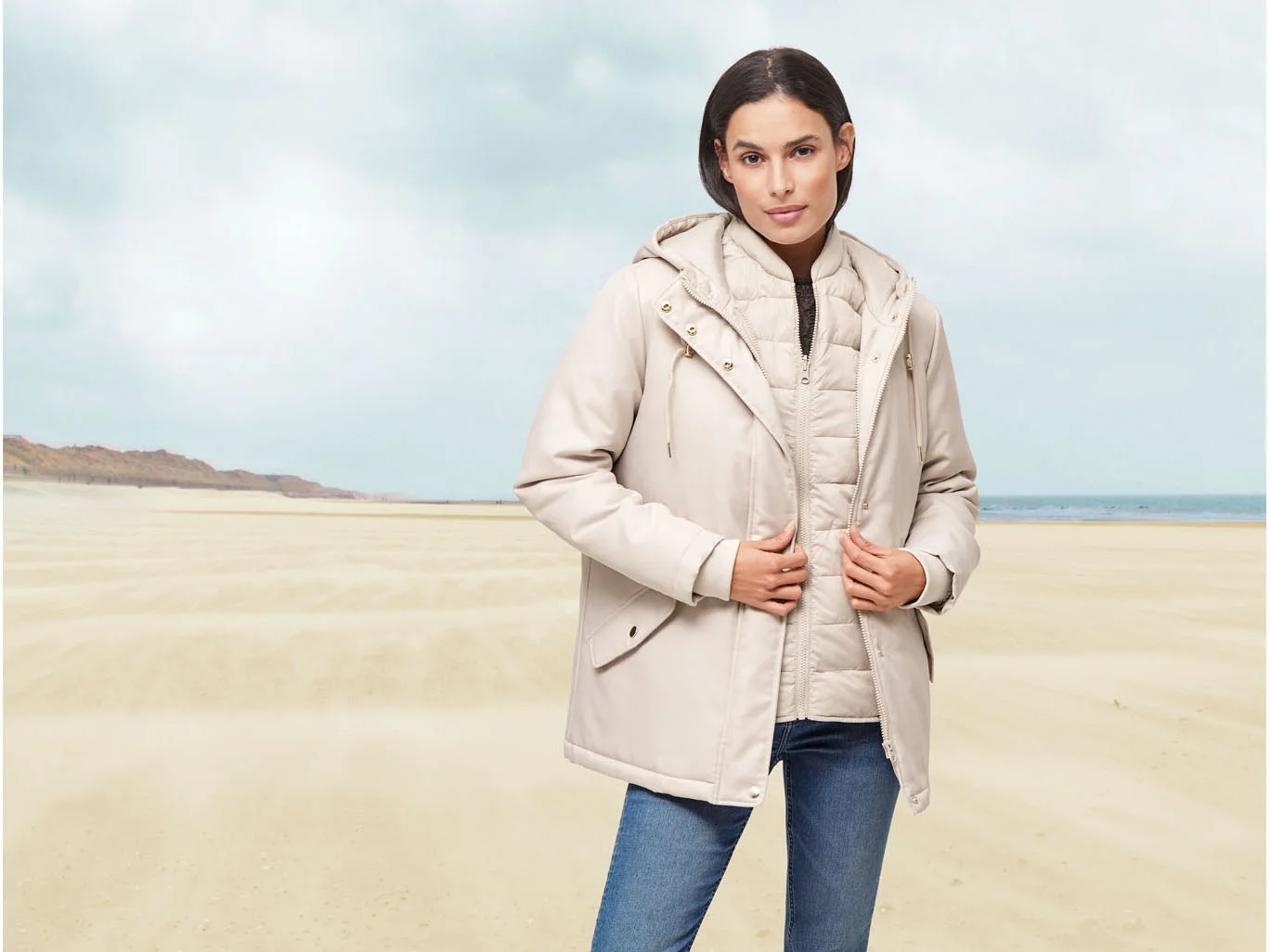 ESMARA® Damen Parka mit Weste (Beige, XS(32/34)) – Bild 3 von 4