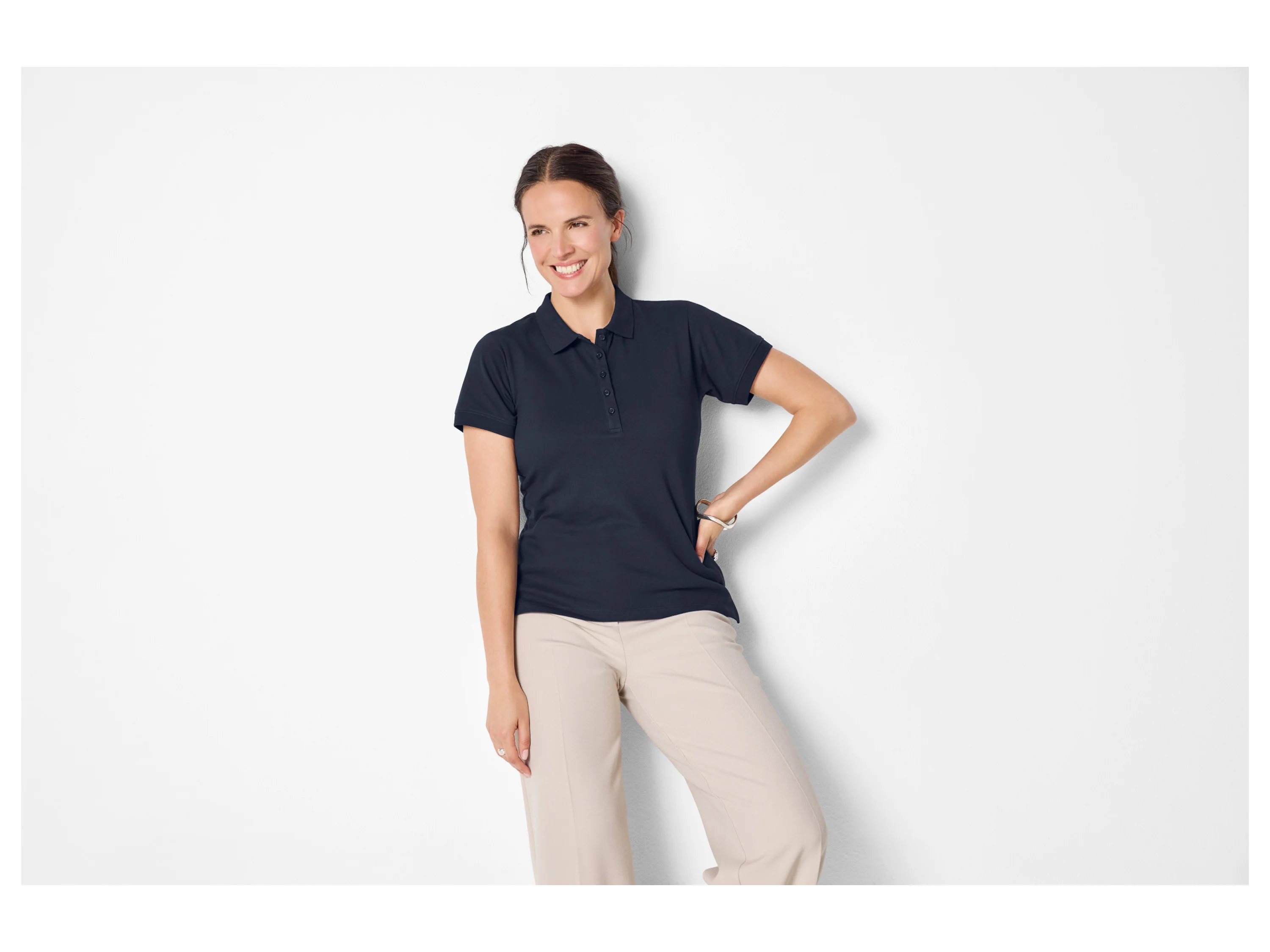 ESMARA® Damen Poloshirt (Navy, L(44/46)) – Bild 2 von 4