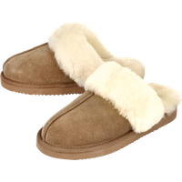 ESMARA® Damen Premium Lammfellhausschuhe (Braun, 40)