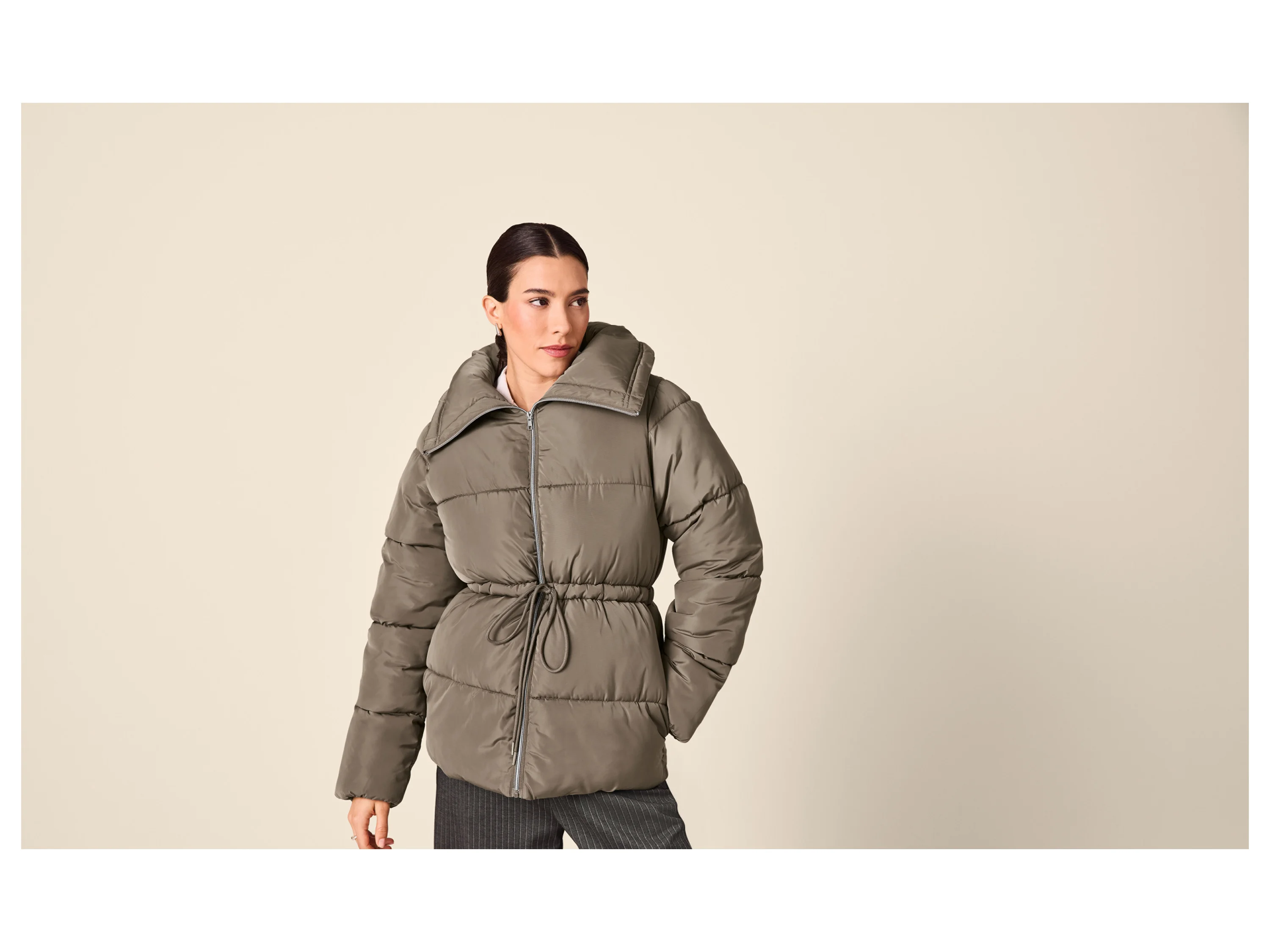 ESMARA® Damen Premium-Steppjacke (Beige, M(40/42)) – Bild 2 von 4