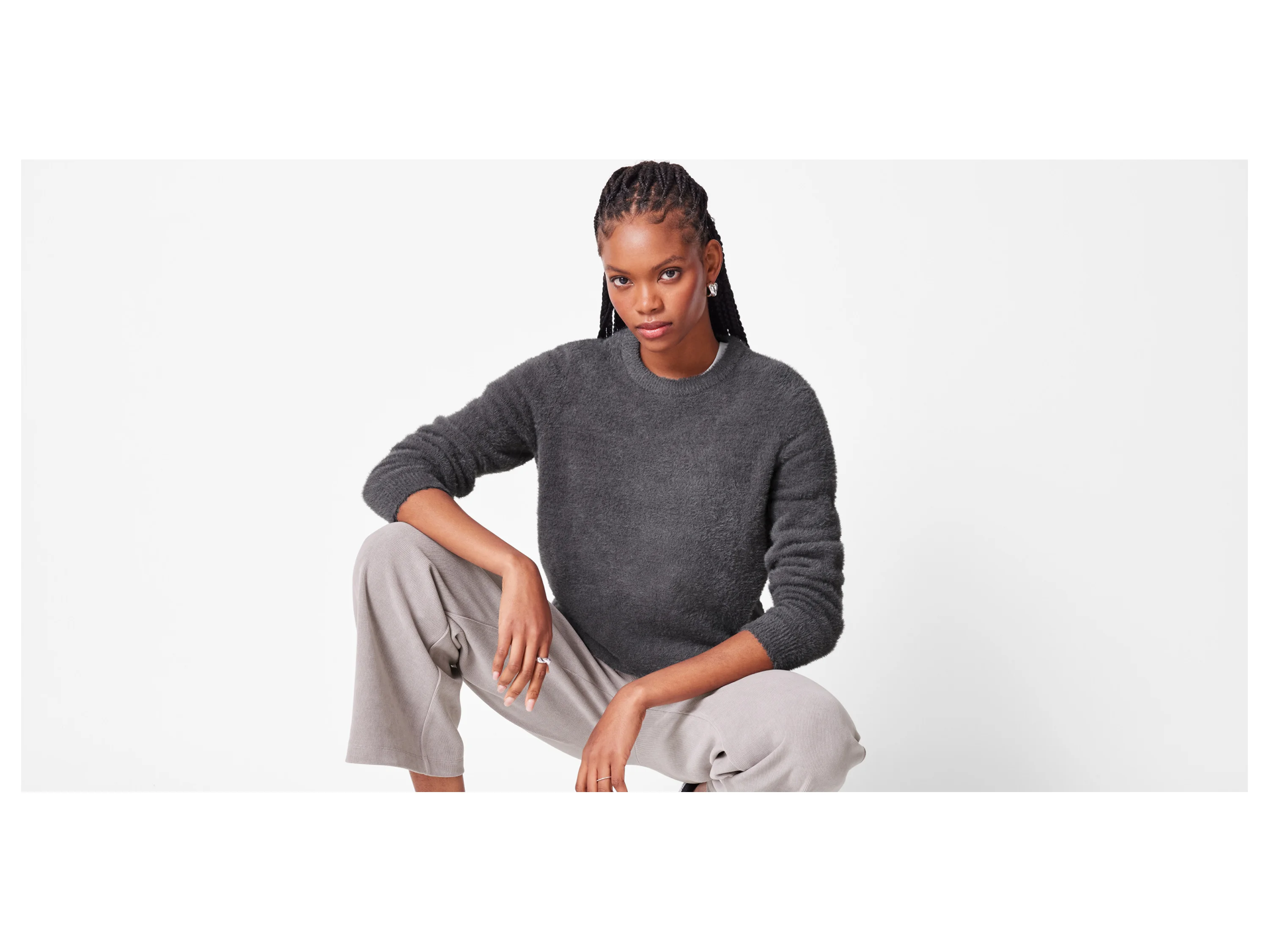 ESMARA® Damen Pullover Feather yarn (Anthrazit, M(40/42)) – Bild 2 von 4
